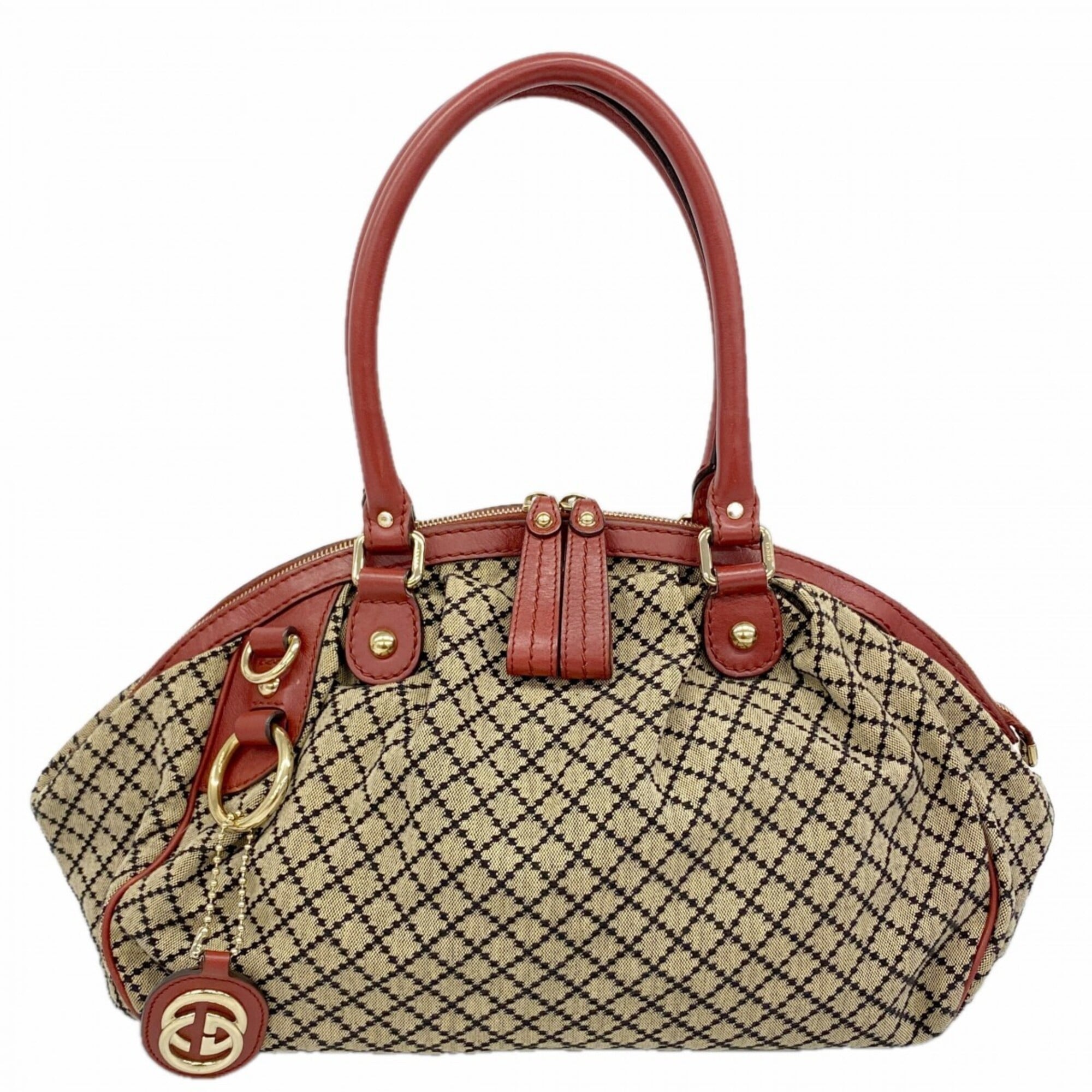 Gucci Black Bordeaux Canvas Tote Bag (Pre-Owned)