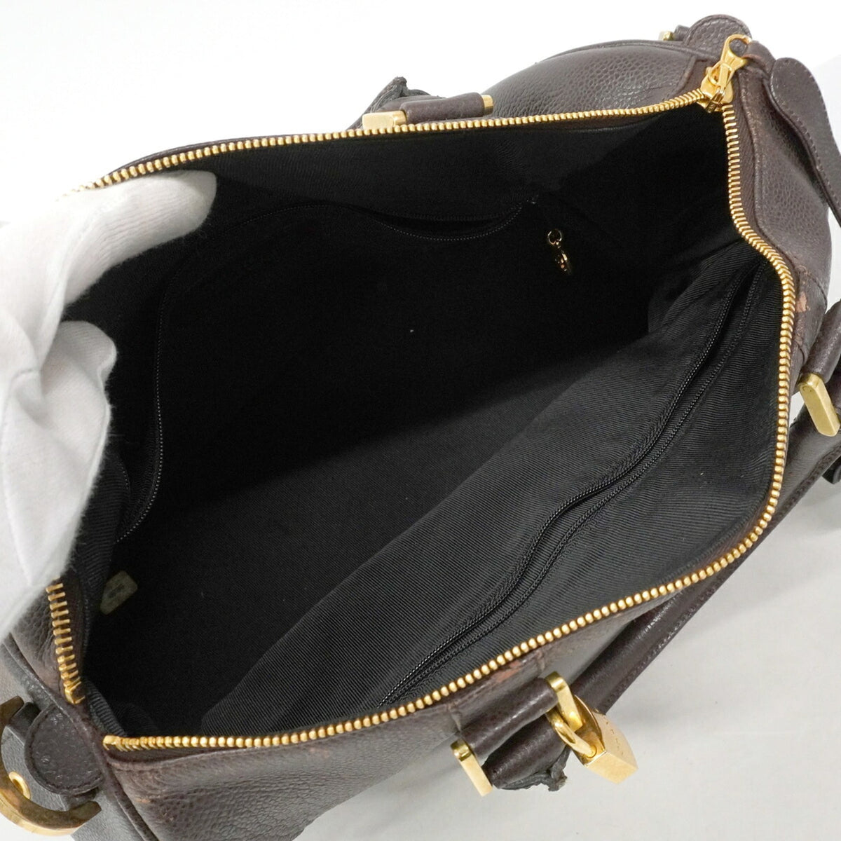 Chanel Brown Grained Calfskin Boston Bag (Pre-Owned)