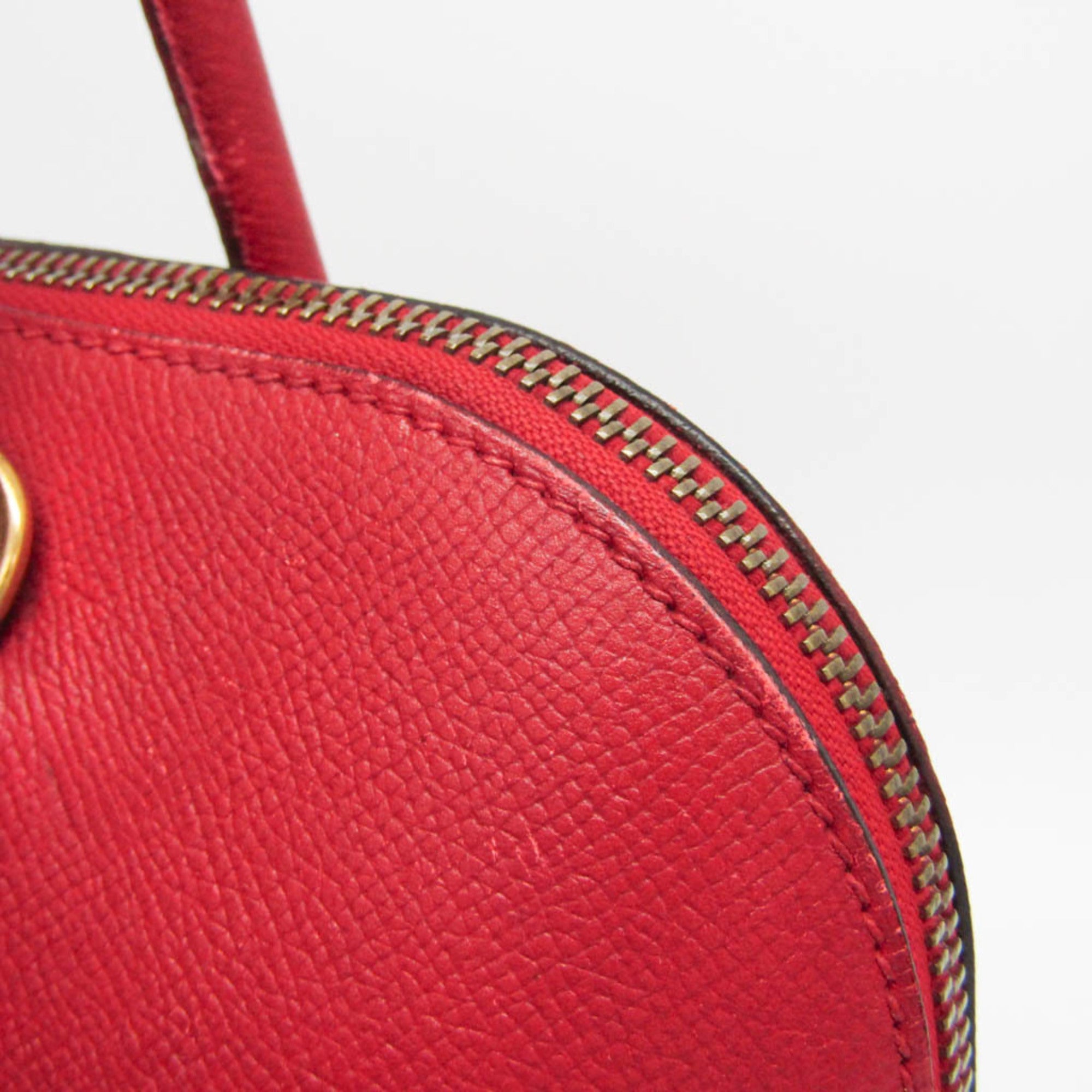 Hermes Red Color Courchevel Leather Handbag (Pre-Owned)