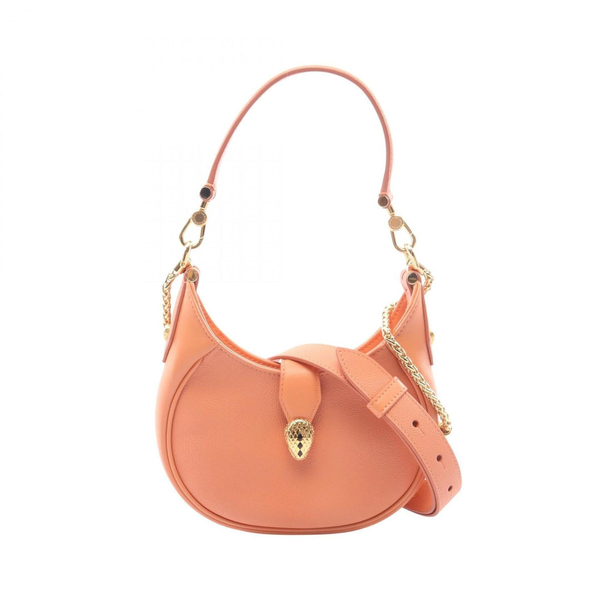 Bvlgari Orange Leather Handbag Shoulder Bag (Pre-Owned)