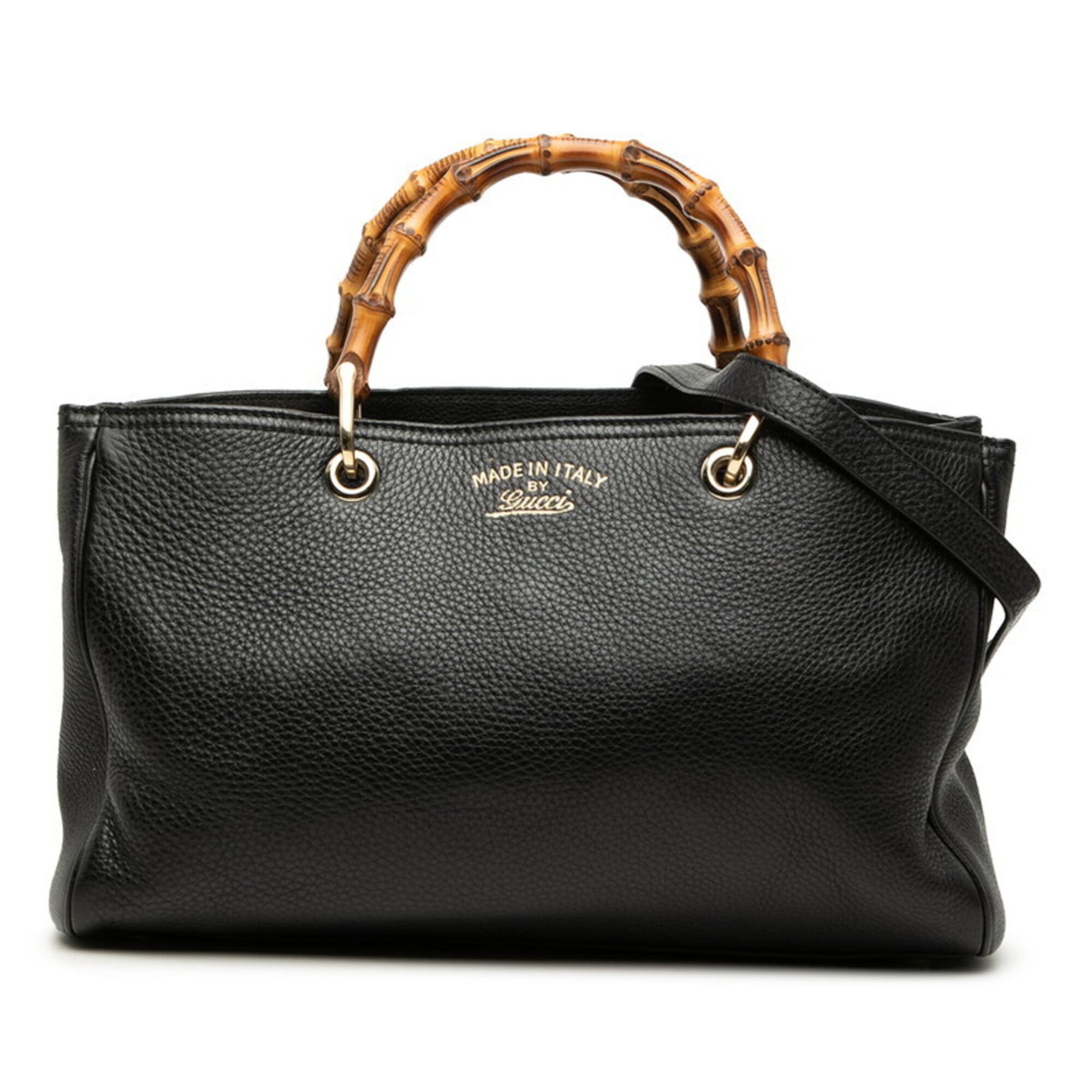 Gucci Black Leather Handbag Shoulder Bag (Pre-Owned)