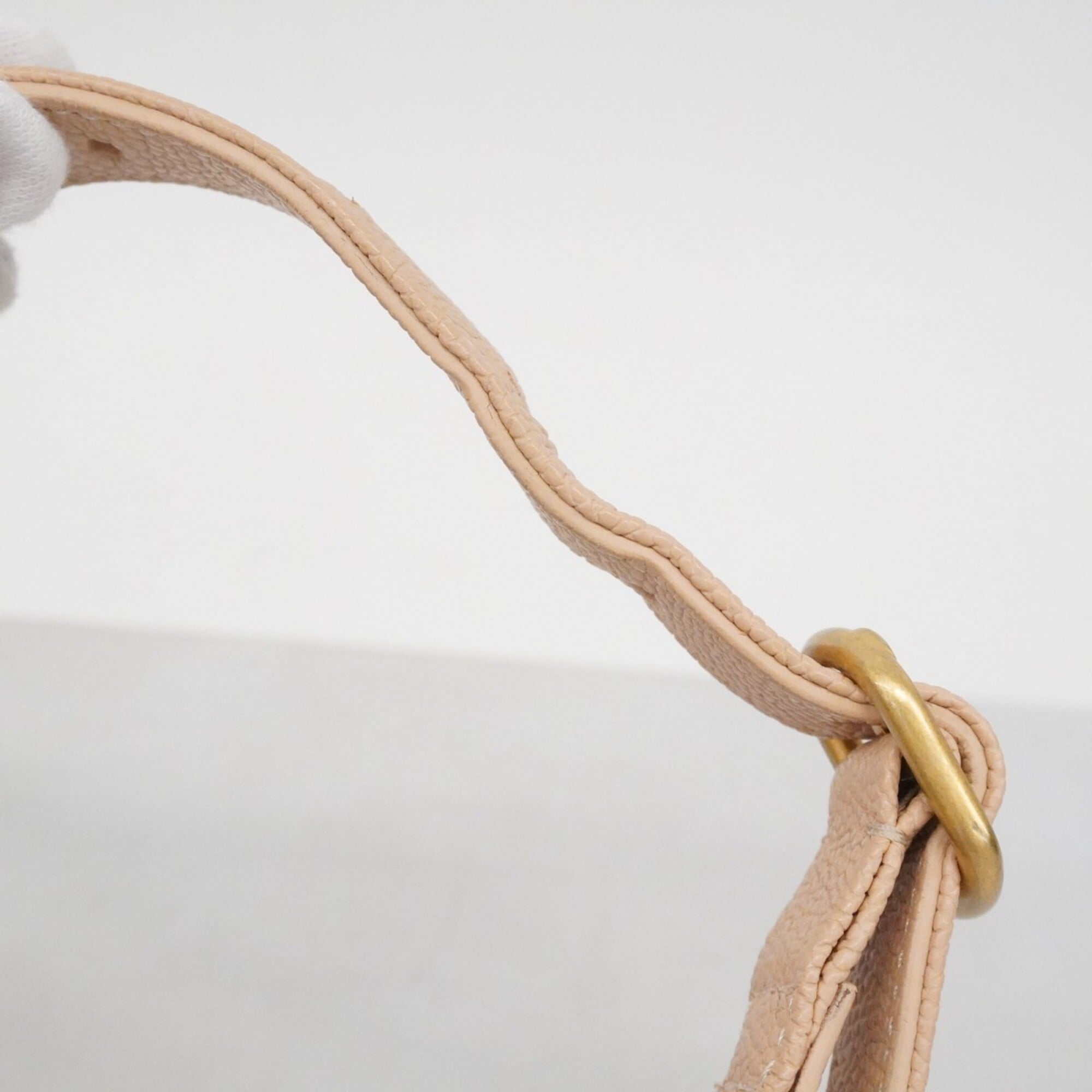 Chanel Beige Grained Calfskin Shoulder Bag (Pre-Owned)