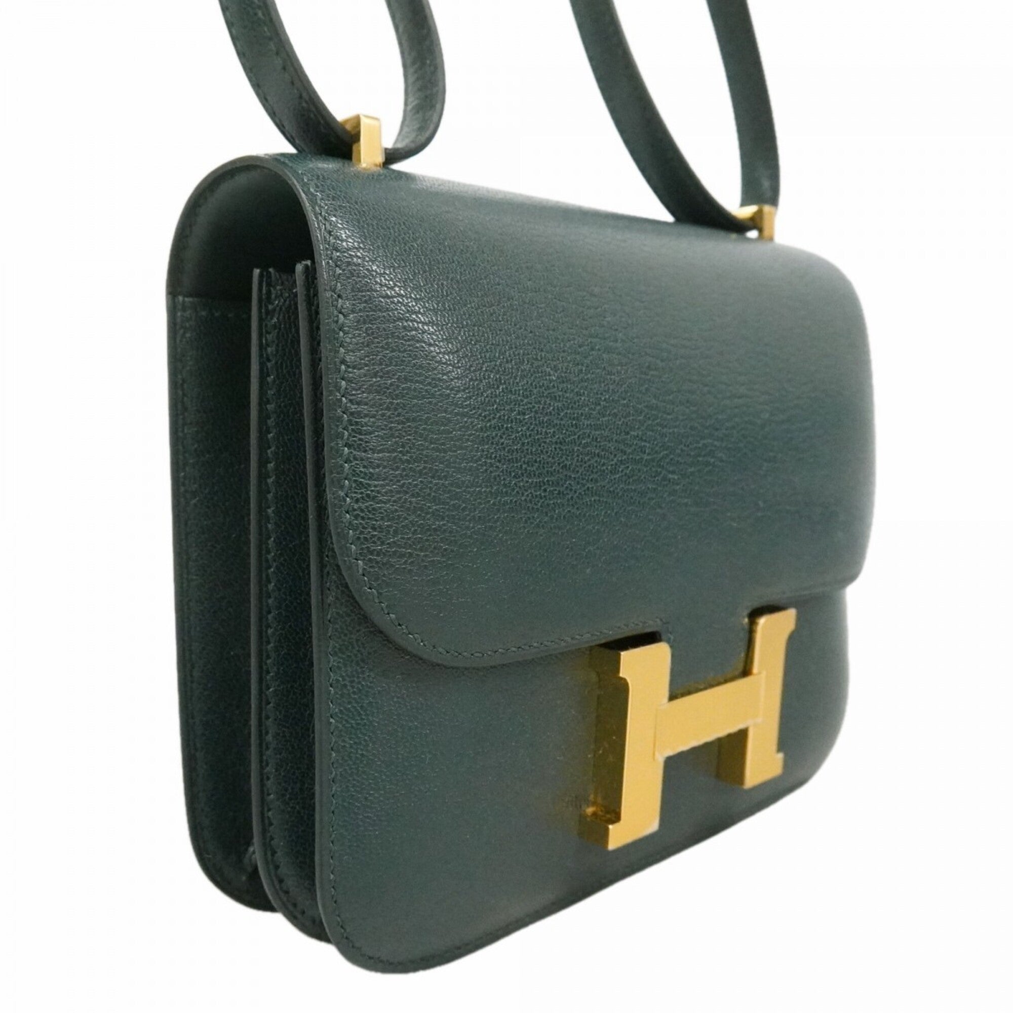 Hermes Vert Chevre Myzore Leather Shoulder Bag (Pre-Owned)