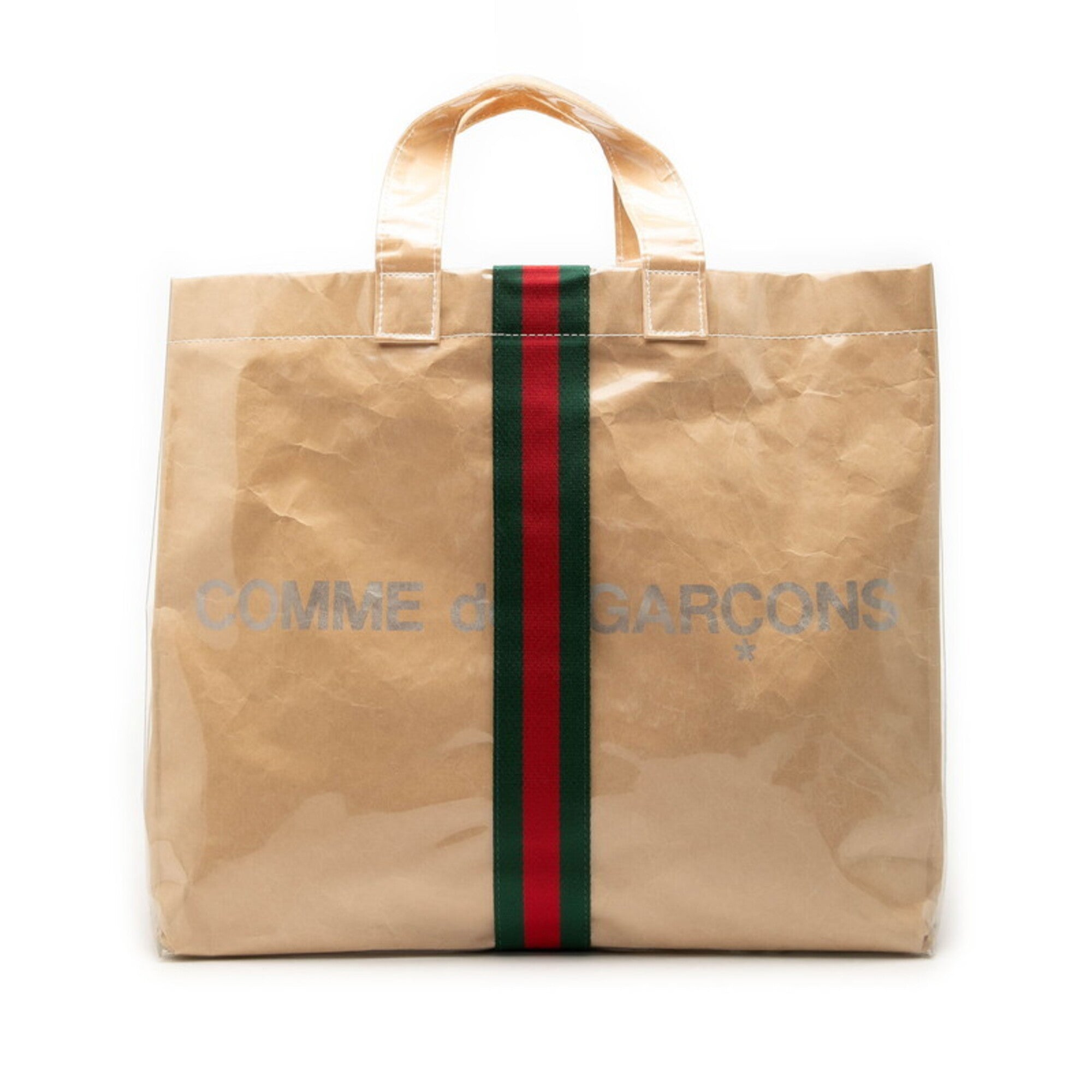 Gucci Beige Green Red Color Elastane Nylon Tote Bag (Pre-Owned)