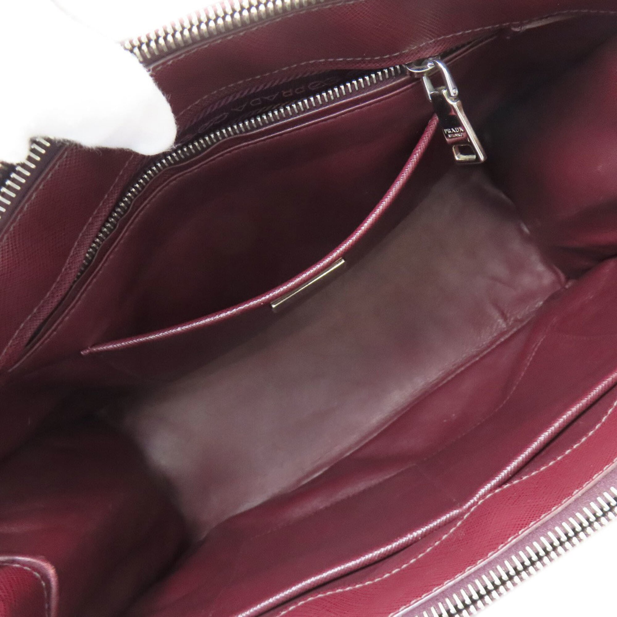 Prada Bordeaux Leather Tote Bag (Pre-Owned)