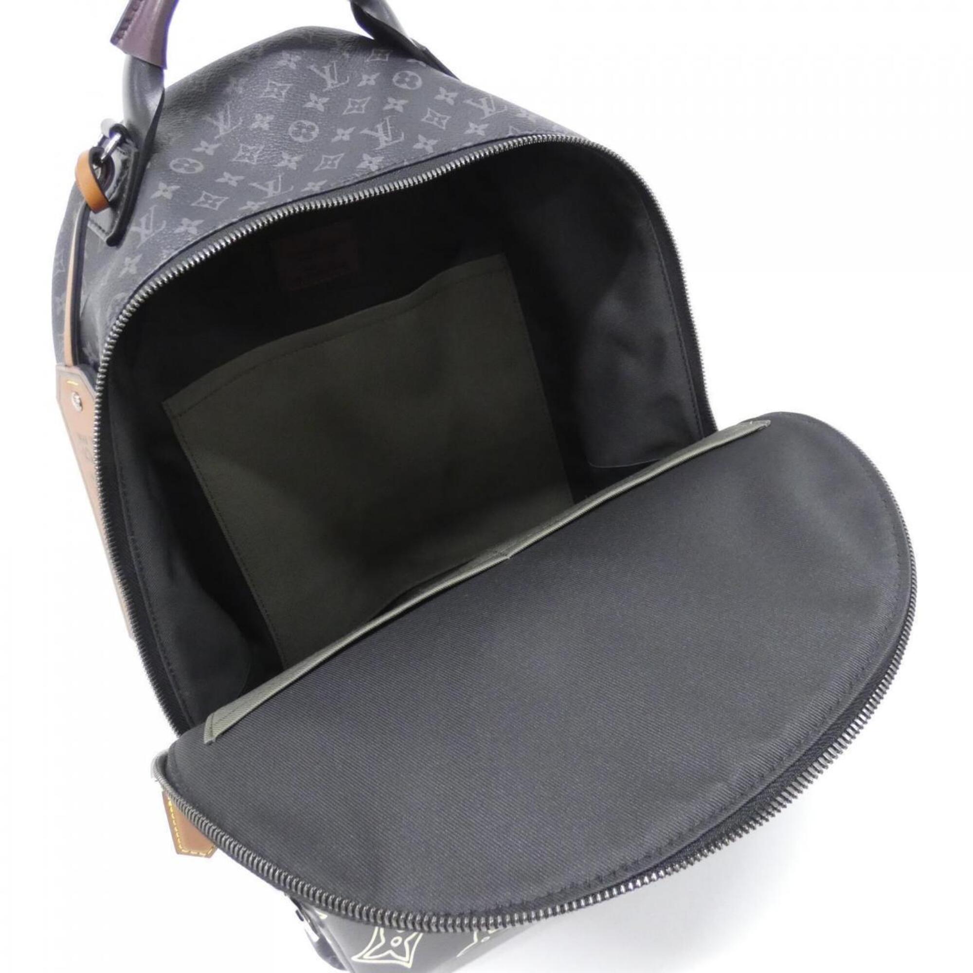 Louis Vuitton Black Coated Canvas Backpack (Pre-Owned)