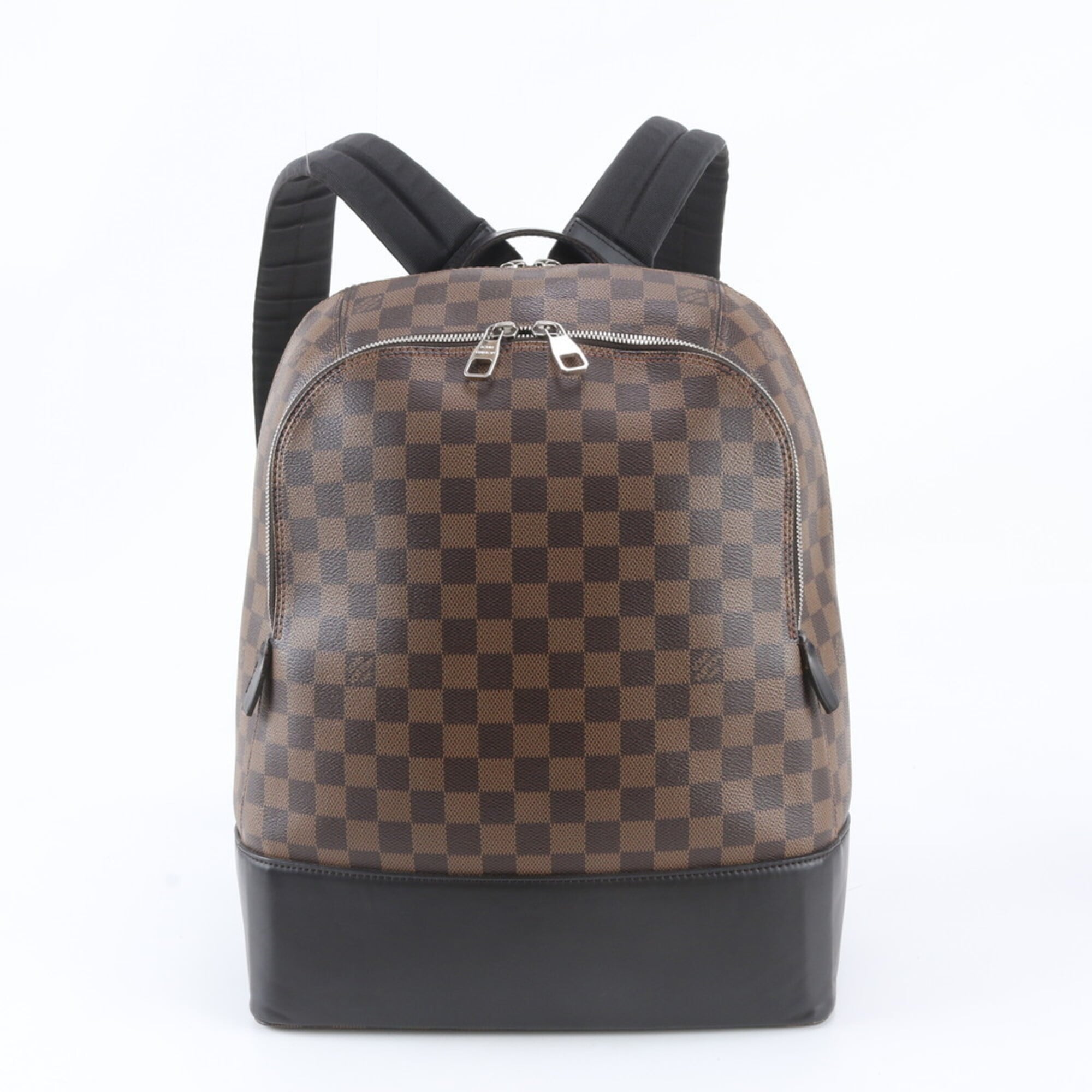 Louis Vuitton Brown Leather Coated Canvas Backpack (Pre-Owned)