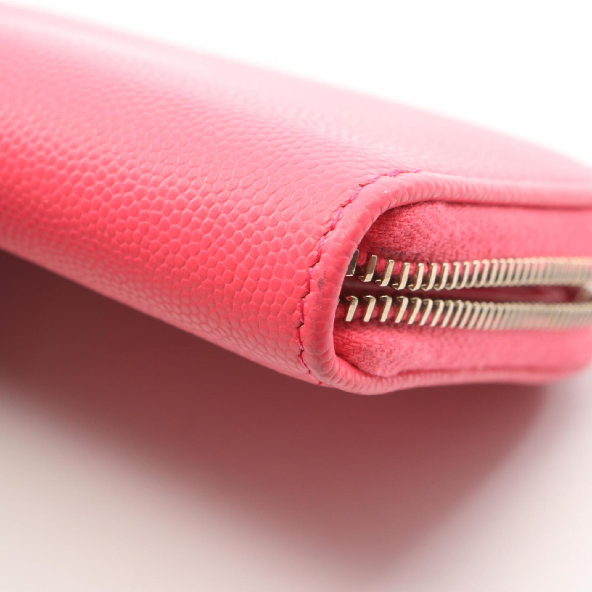 Chanel Pink Grained Calfskin Coin Purse/Coin Case (Pre-Owned)