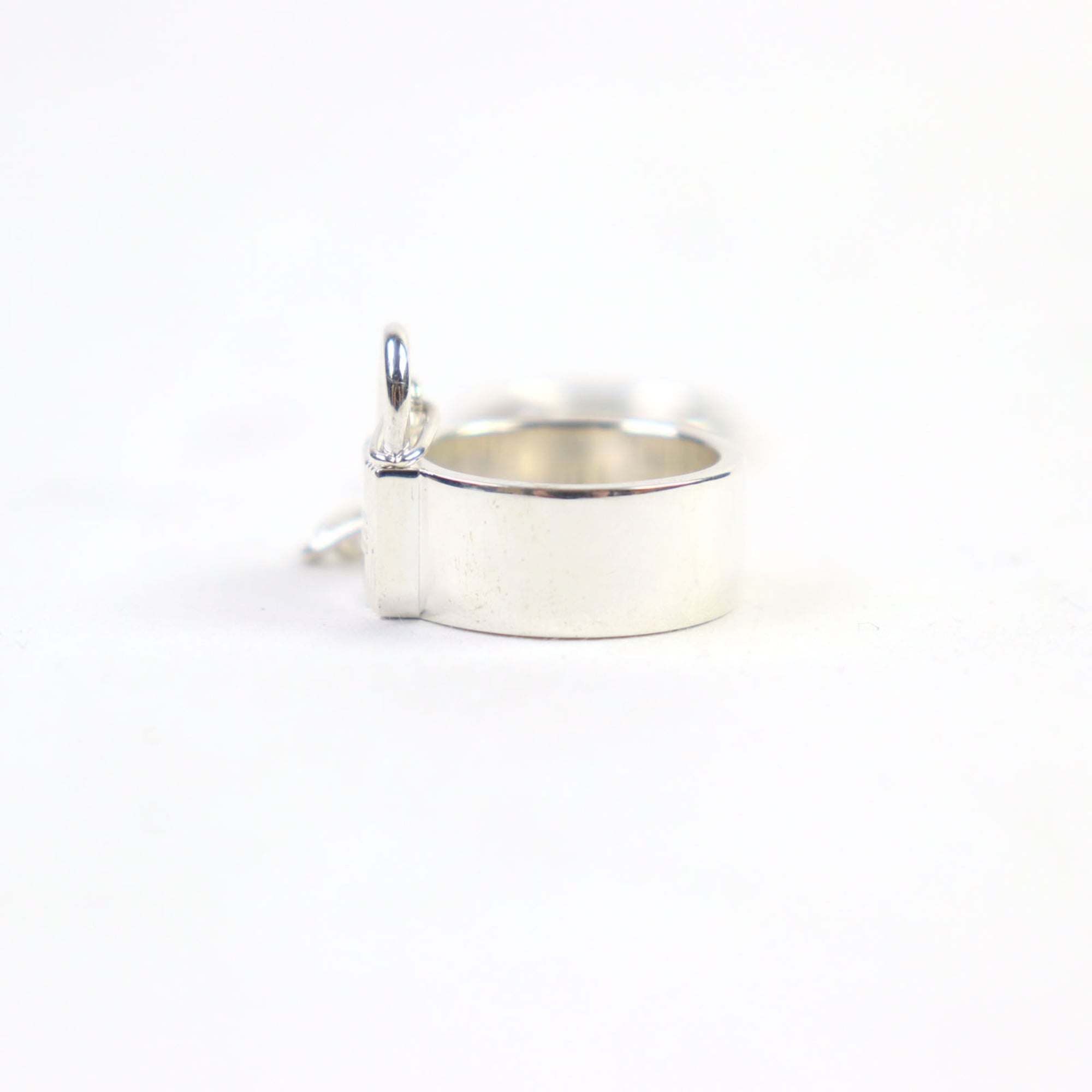 Hermes Silver Silver 925 Band Ring (Pre-Owned)