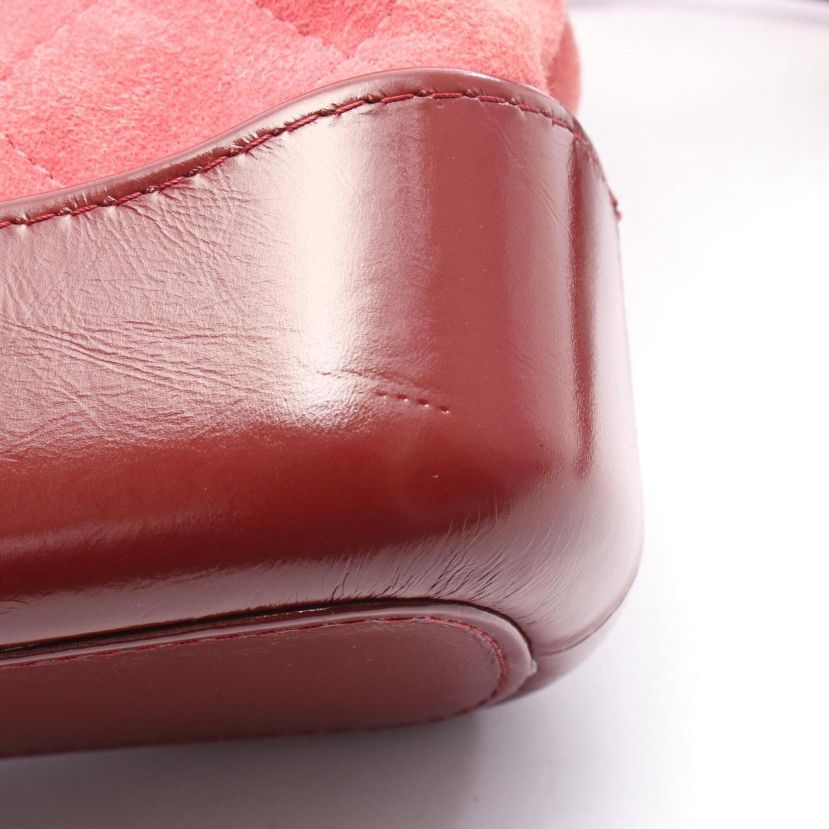 Chanel Bordeaux Red Color Suede Leather Handbag Shoulder Bag (Pre-Owned)