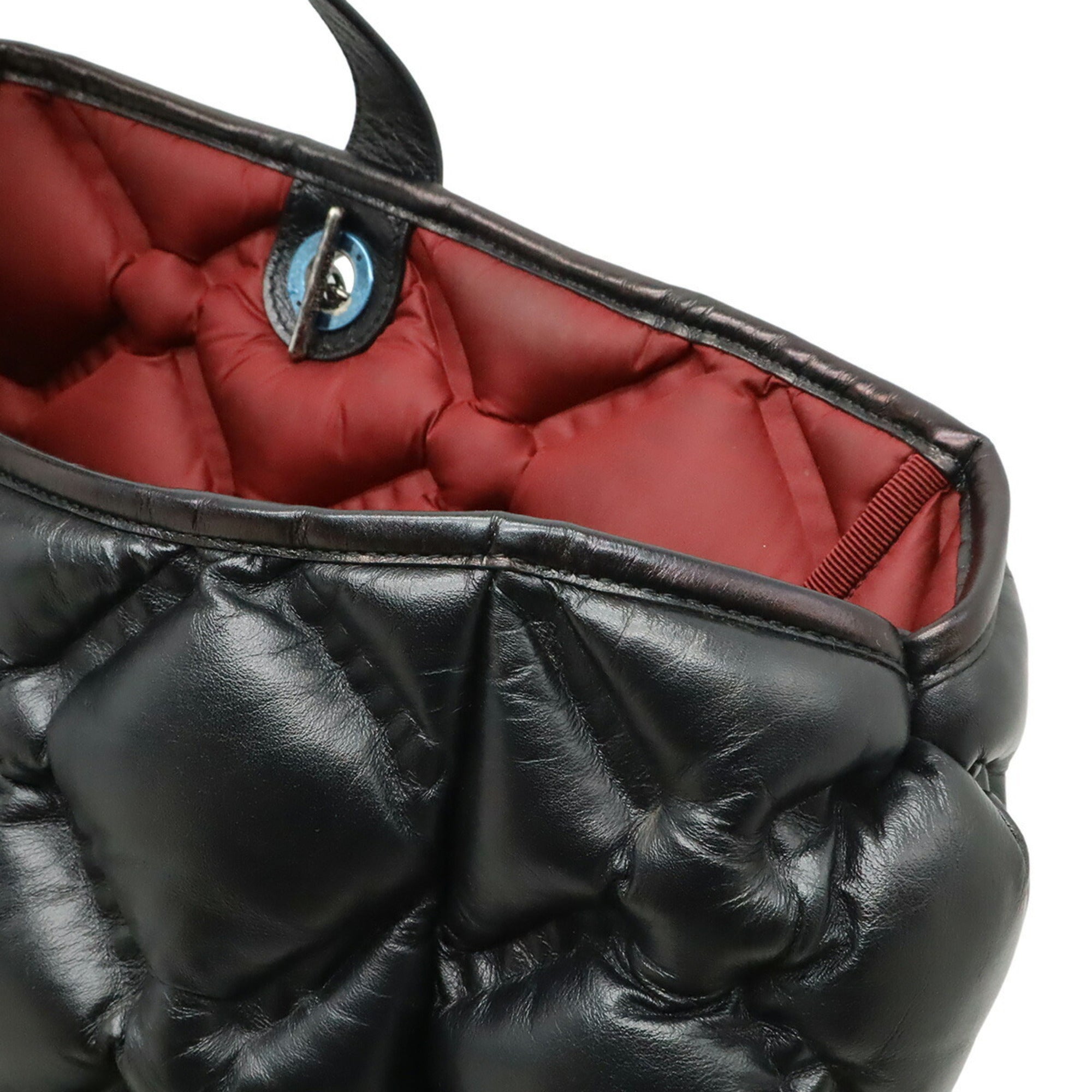 Chanel Black Leather Handbag Pouch Tote Bag (Pre-Owned)