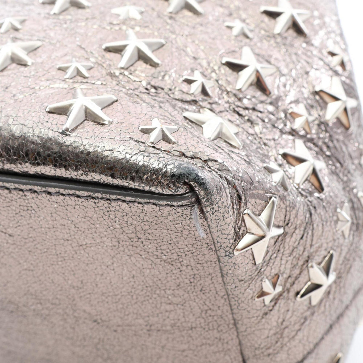 Jimmy Choo Silver Leather Handbag Tote Bag (Pre-Owned)