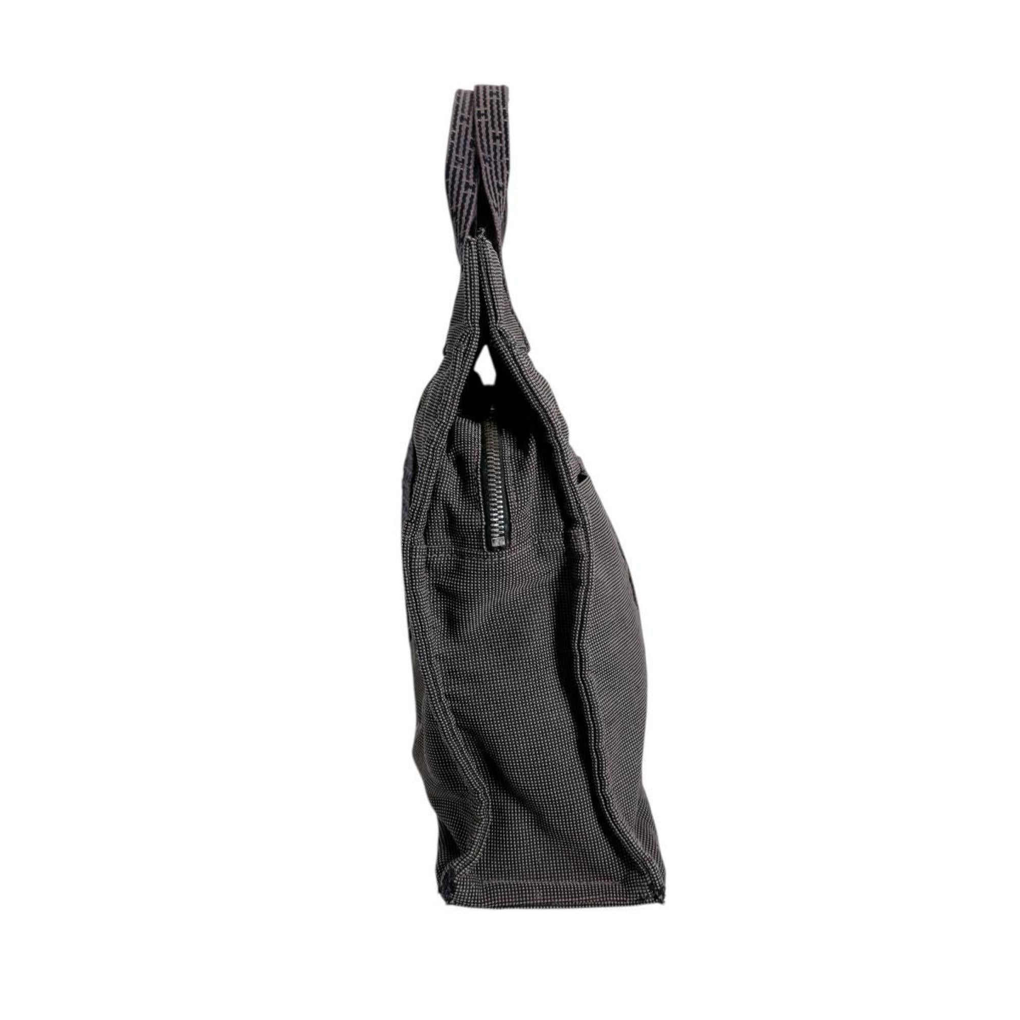 Hermes Her Line Gray Canvas Tote Bag (Pre-Owned)