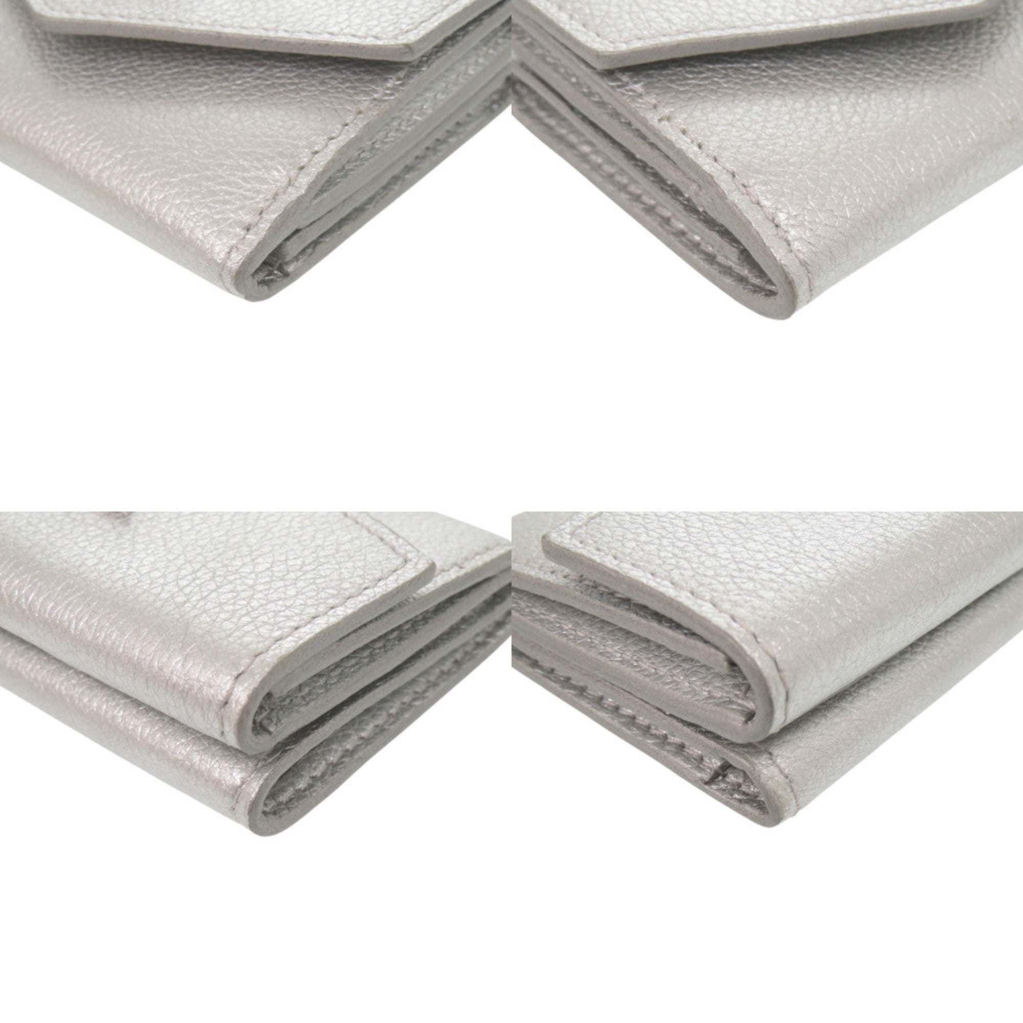 Louis Vuitton Silver Leather Wallet (Tri-Fold) (Pre-Owned)