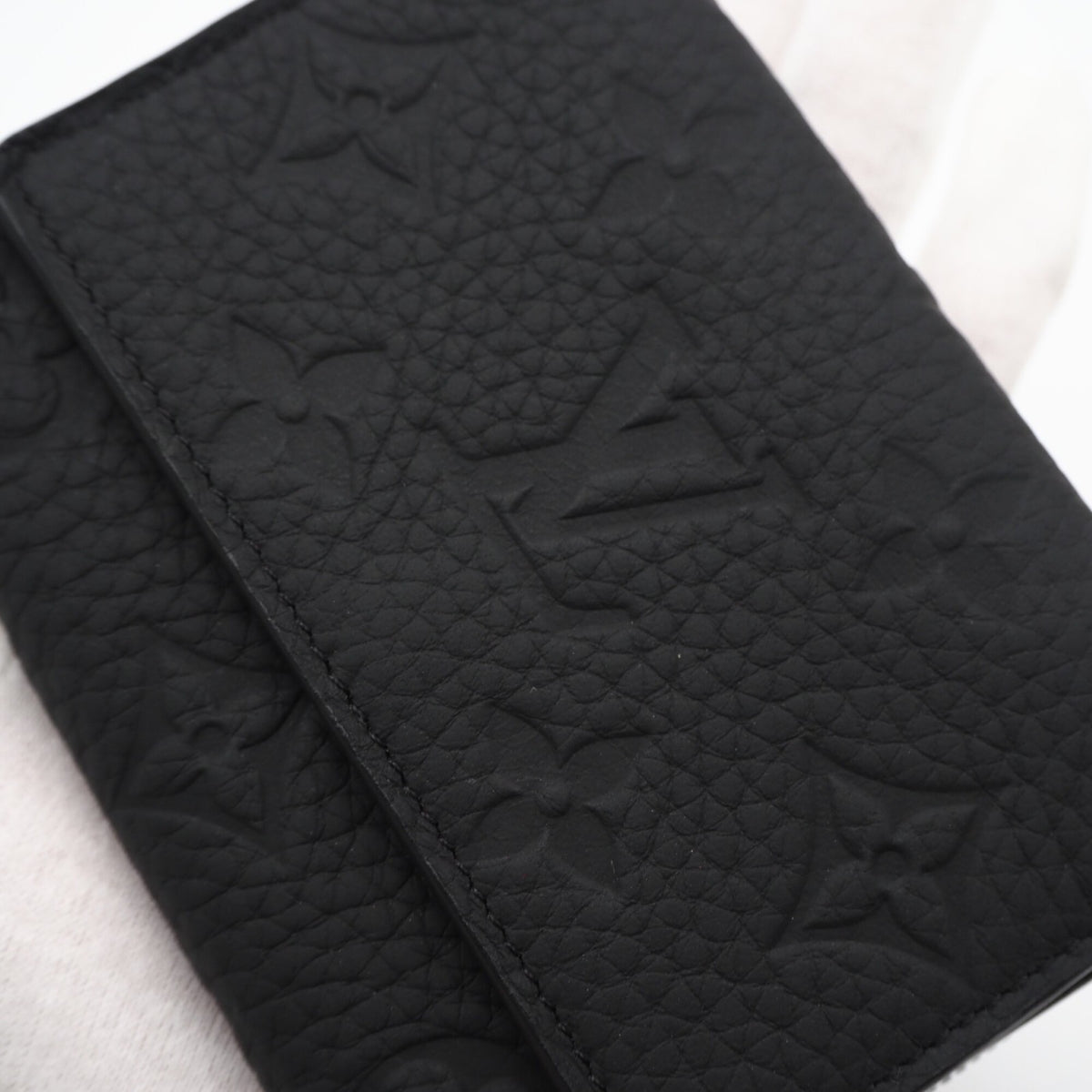 Louis Vuitton Taurillon Black Leather Wallet (Tri-Fold) (Pre-Owned)