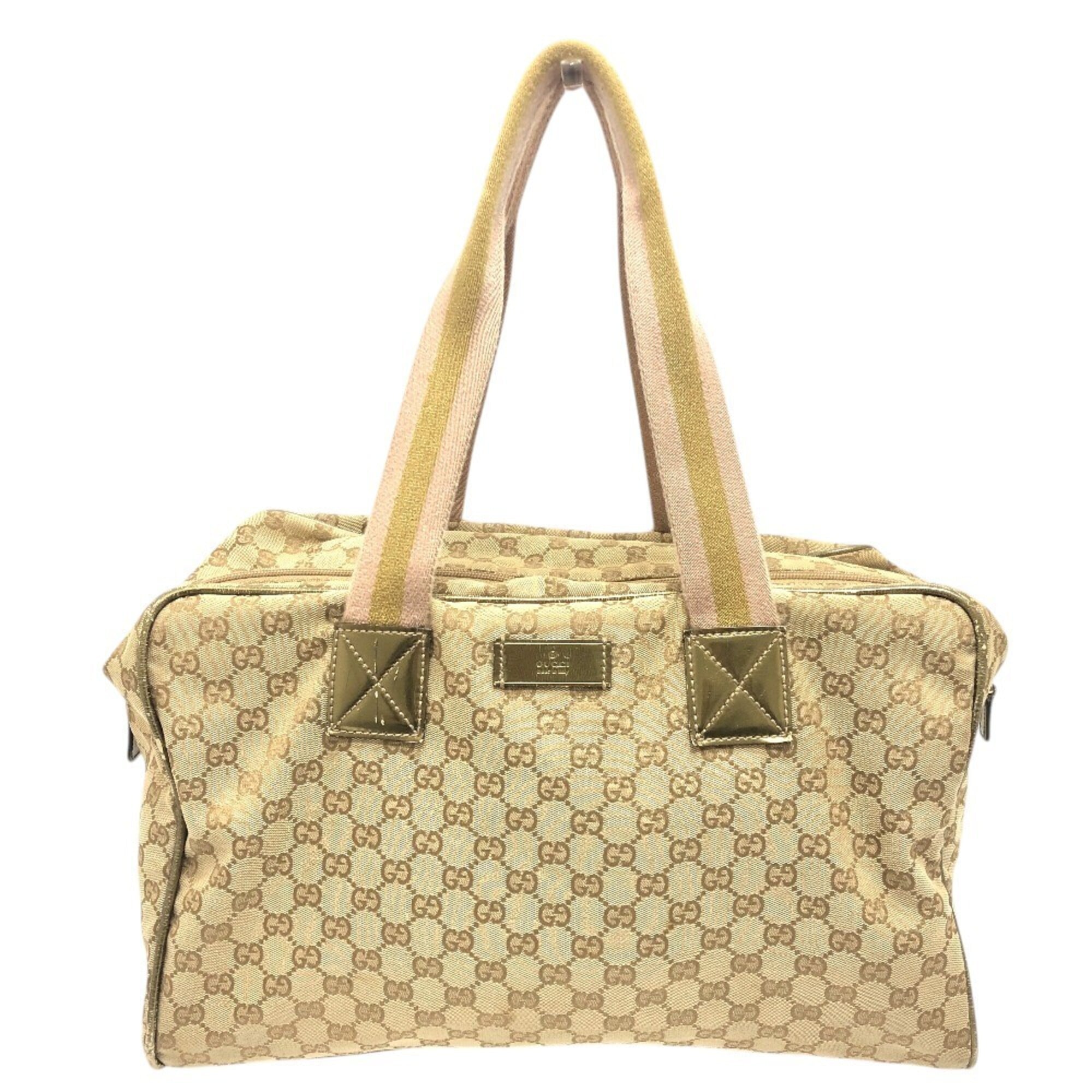 Gucci Beige Gg Canvas Boston Bag Tote Bag (Pre-Owned)