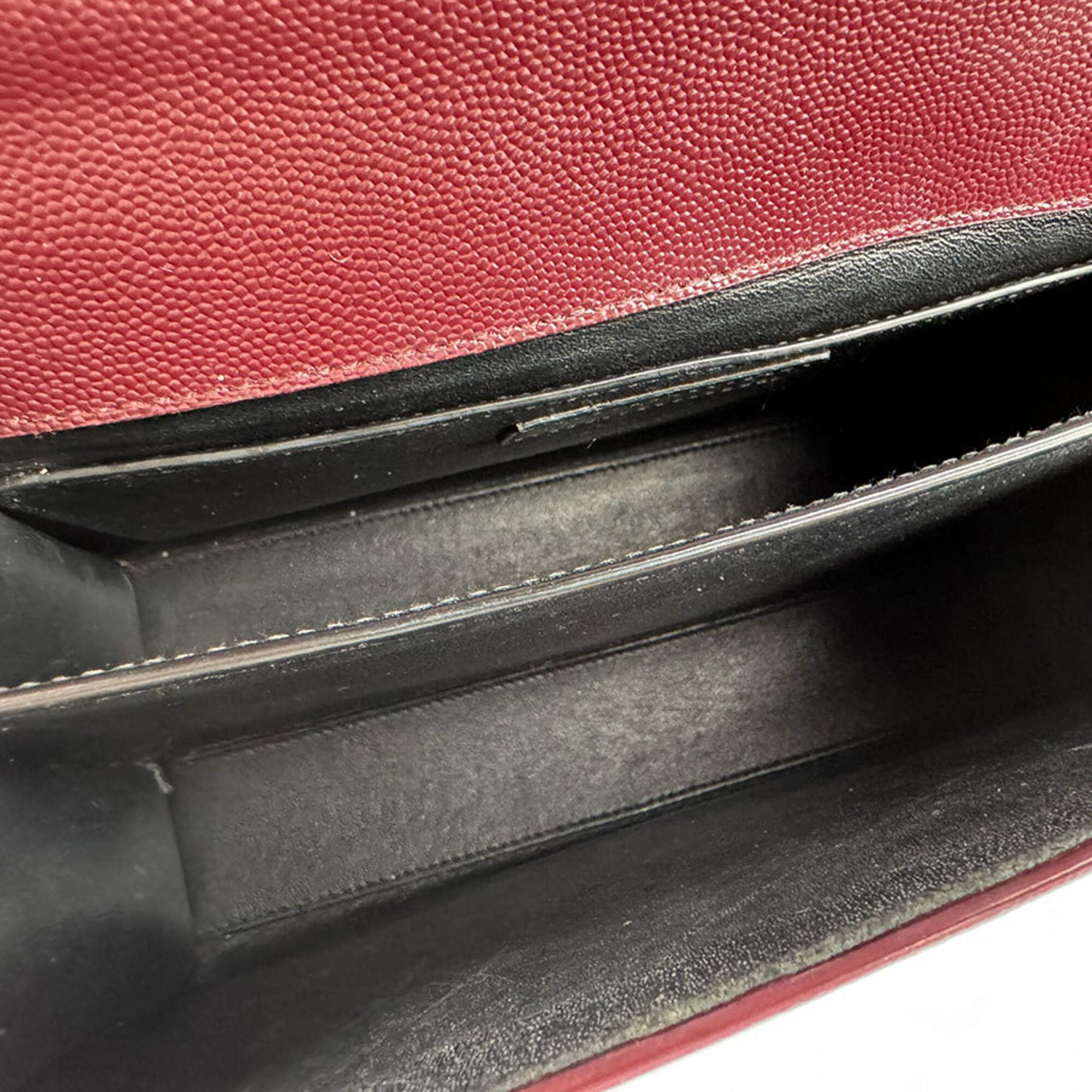Saint Laurent Bordeaux Leather Handbag Shoulder Bag (Pre-Owned)