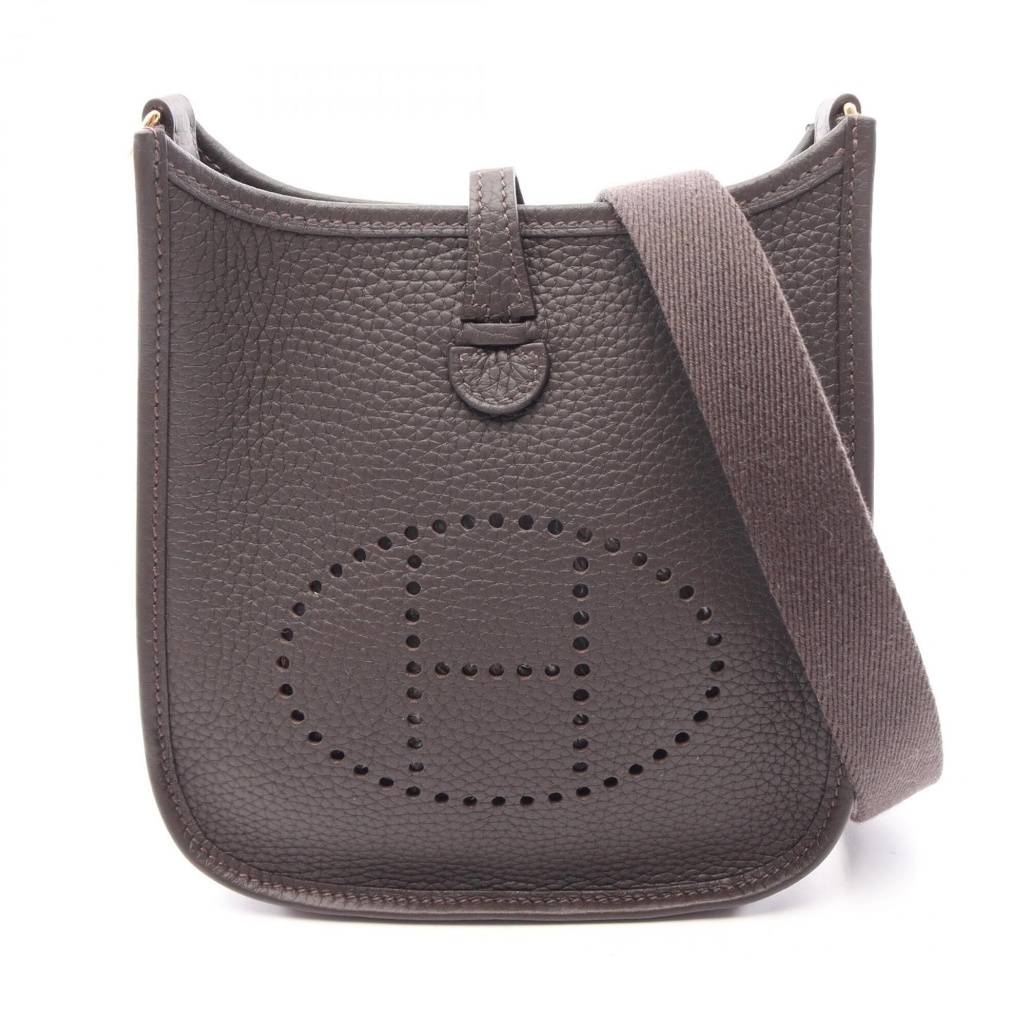 Hermes Brown Taurillon Clemence Leather Handbag Shoulder Bag (Pre-Owned)