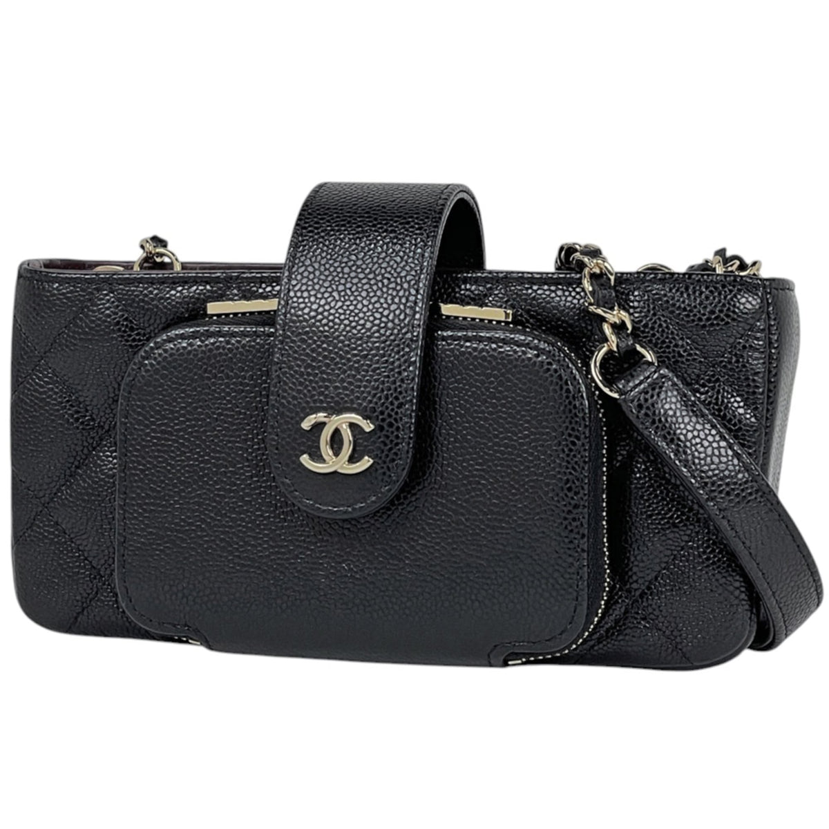 Chanel Black Grained Calfskin Shoulder Bag (Pre-Owned)