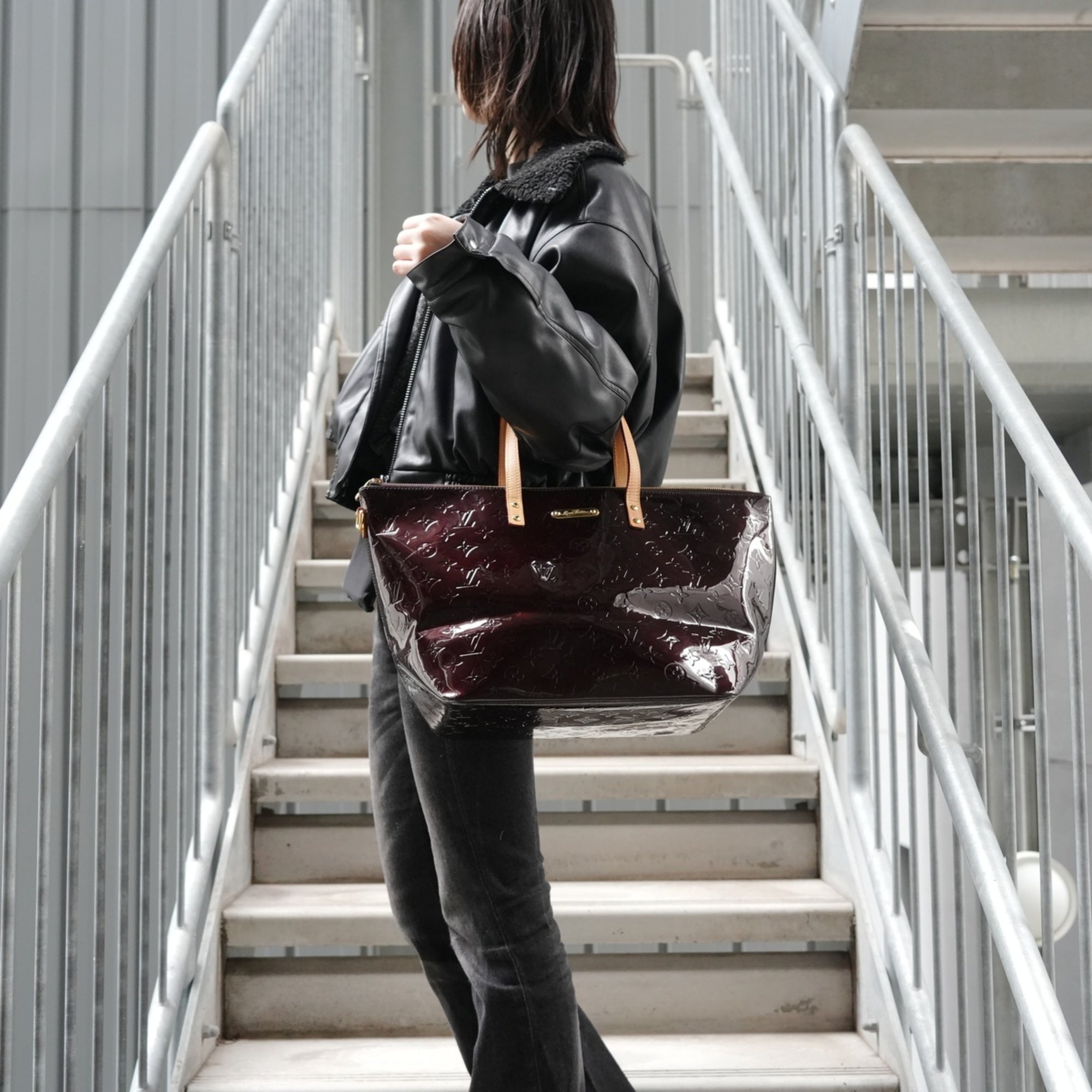 Louis Vuitton Monogram Vernis Red Color Monogram Vernis Tote Bag (Pre-Owned)