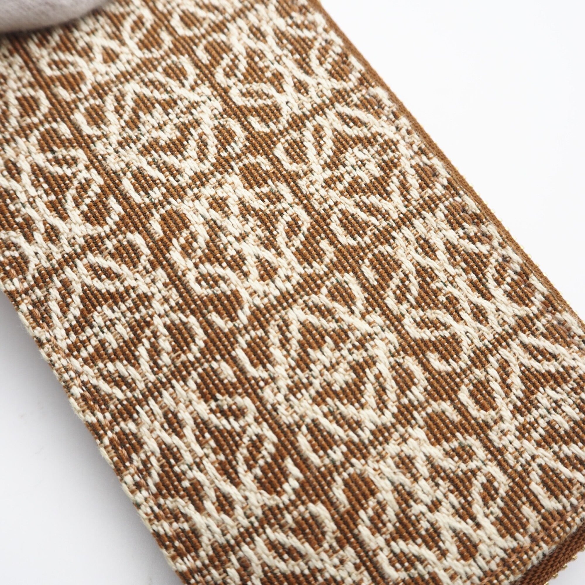 Loewe Brown Cream Canvas Leather Coin Purse/Coin Case (Pre-Owned)