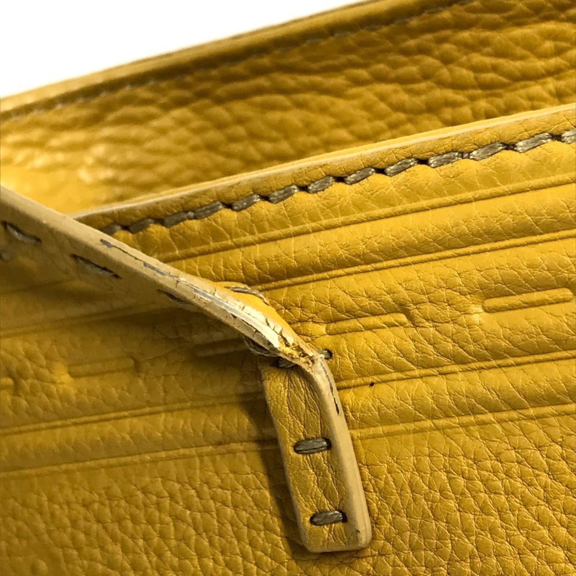 Fendi Yellow Leather Shoulder Bag Tote Bag (Pre-Owned)