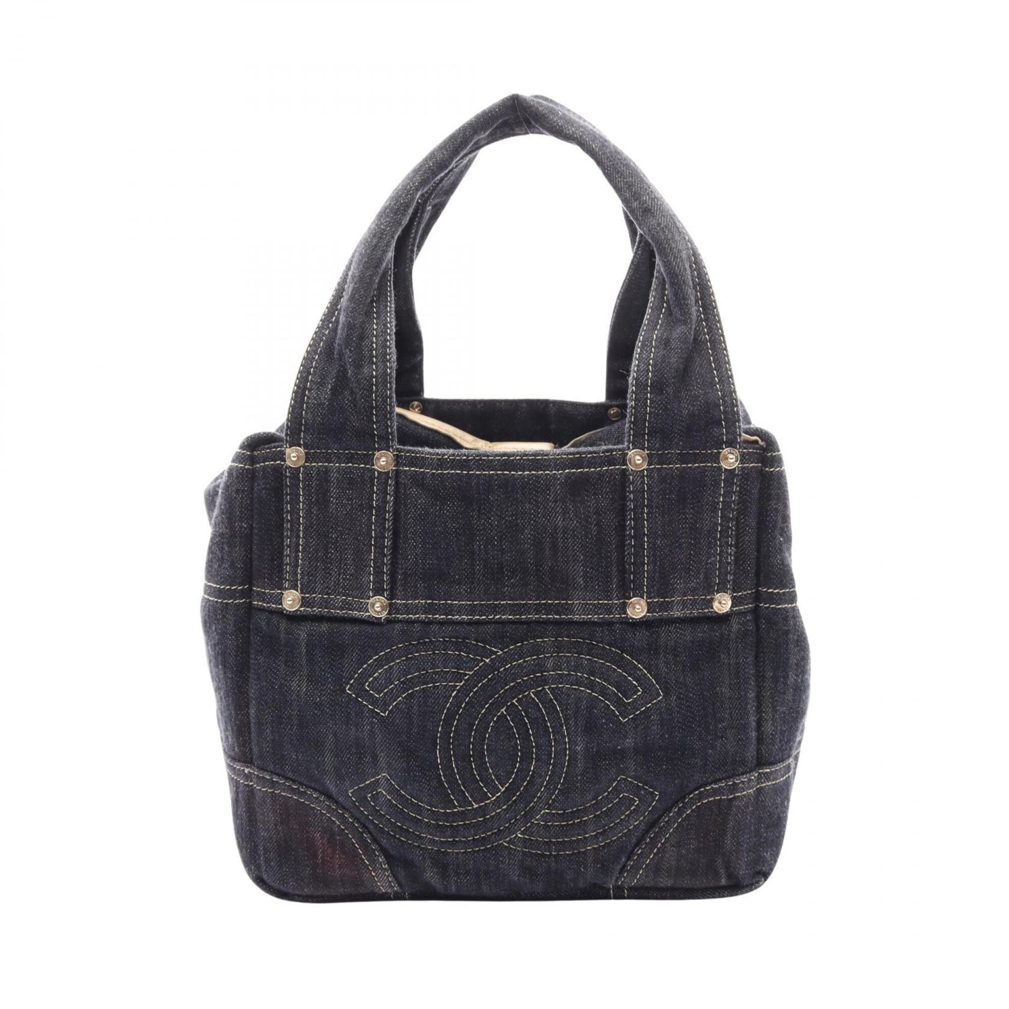 Chanel Navy Denim Leather Handbag (Pre-Owned)