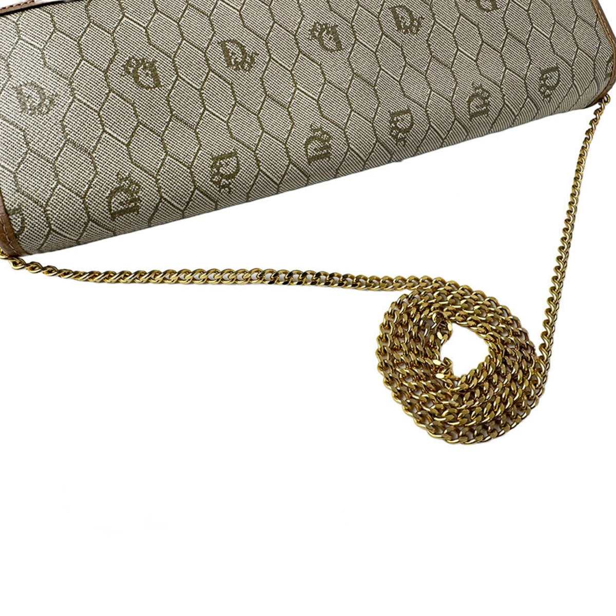 Christian Dior Beige Brown Pvc Shoulder Bag (Pre-Owned)