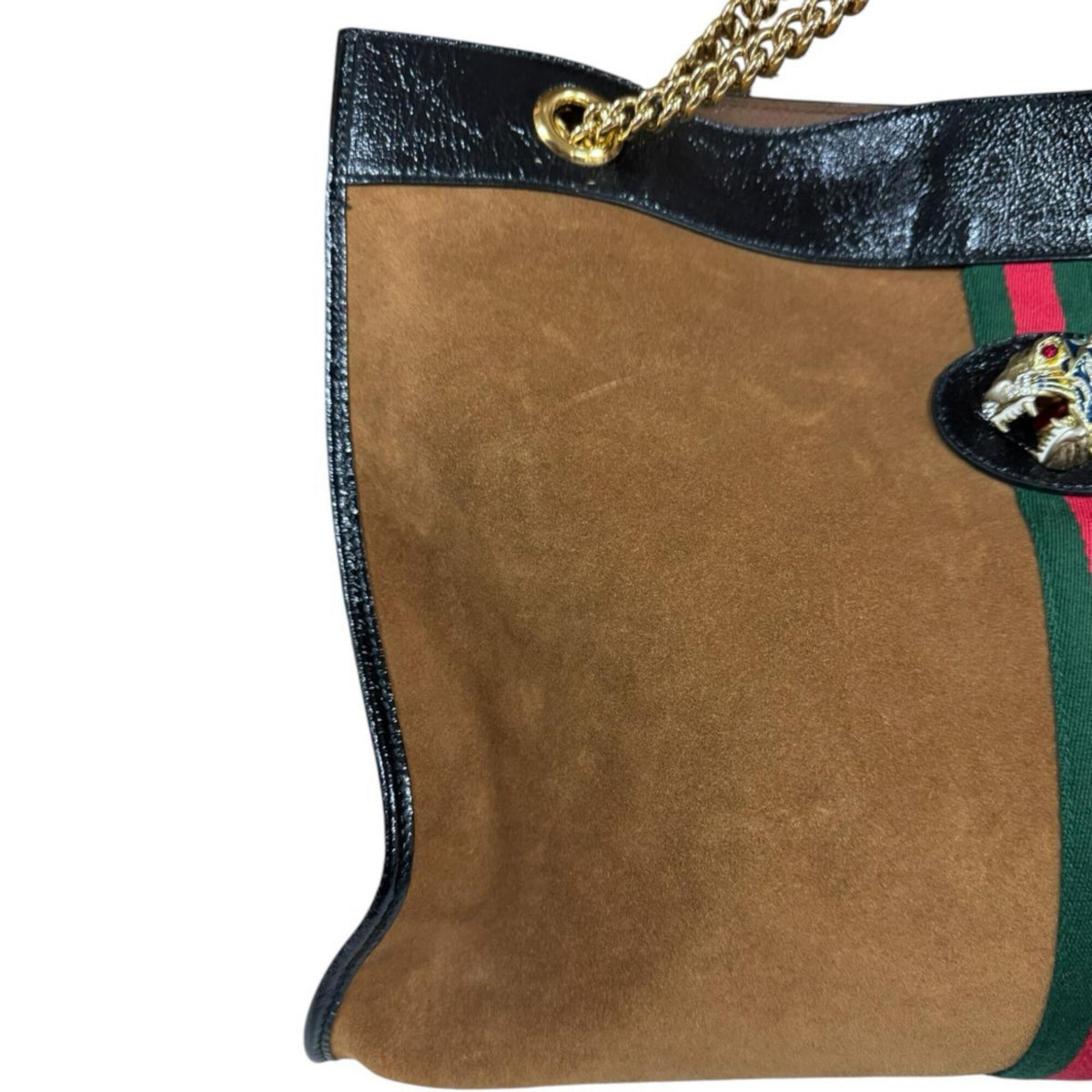 Gucci Black Brown Suede Leather Pouch Tote Bag (Pre-Owned)