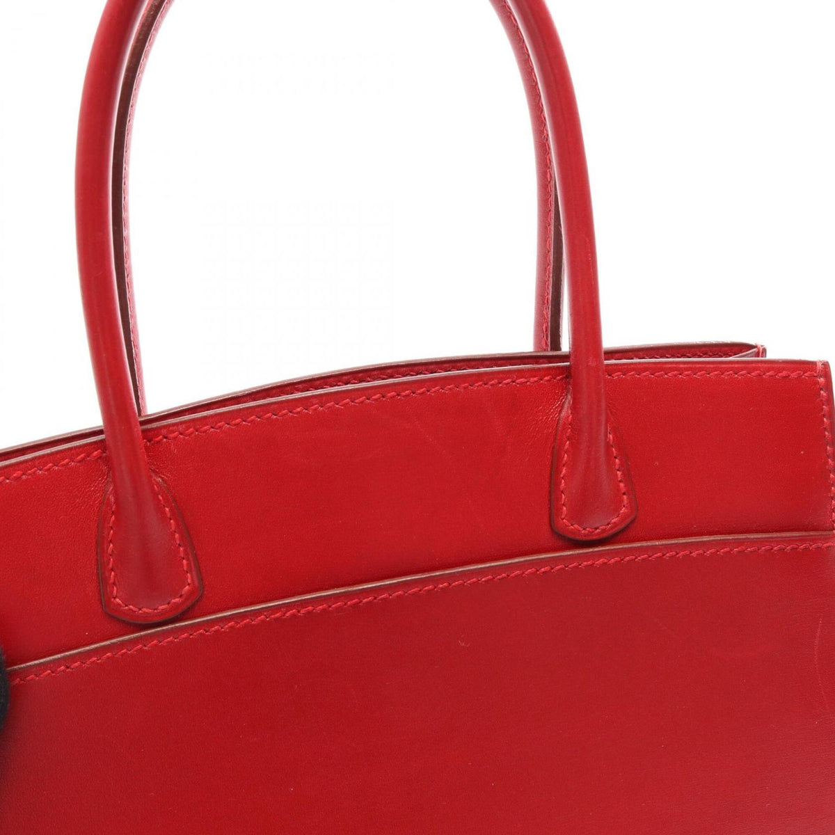 Hermes Red Color Box Calf Leather Handbag (Pre-Owned)