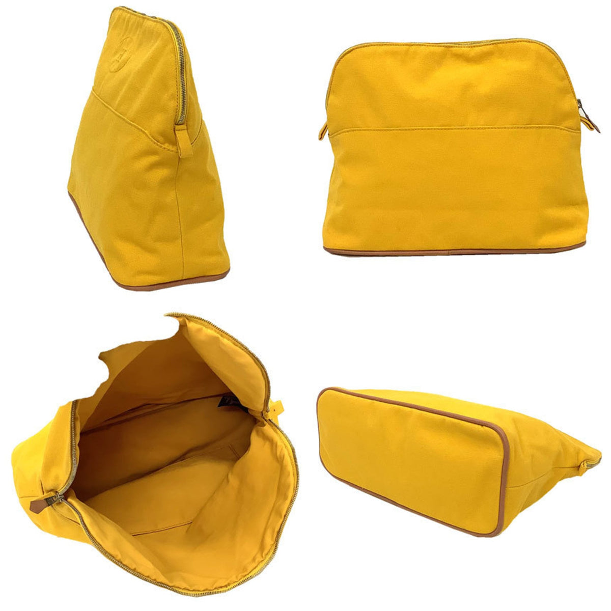 Hermes Yellow Cotton Canvas Pouch (Pre-Owned)