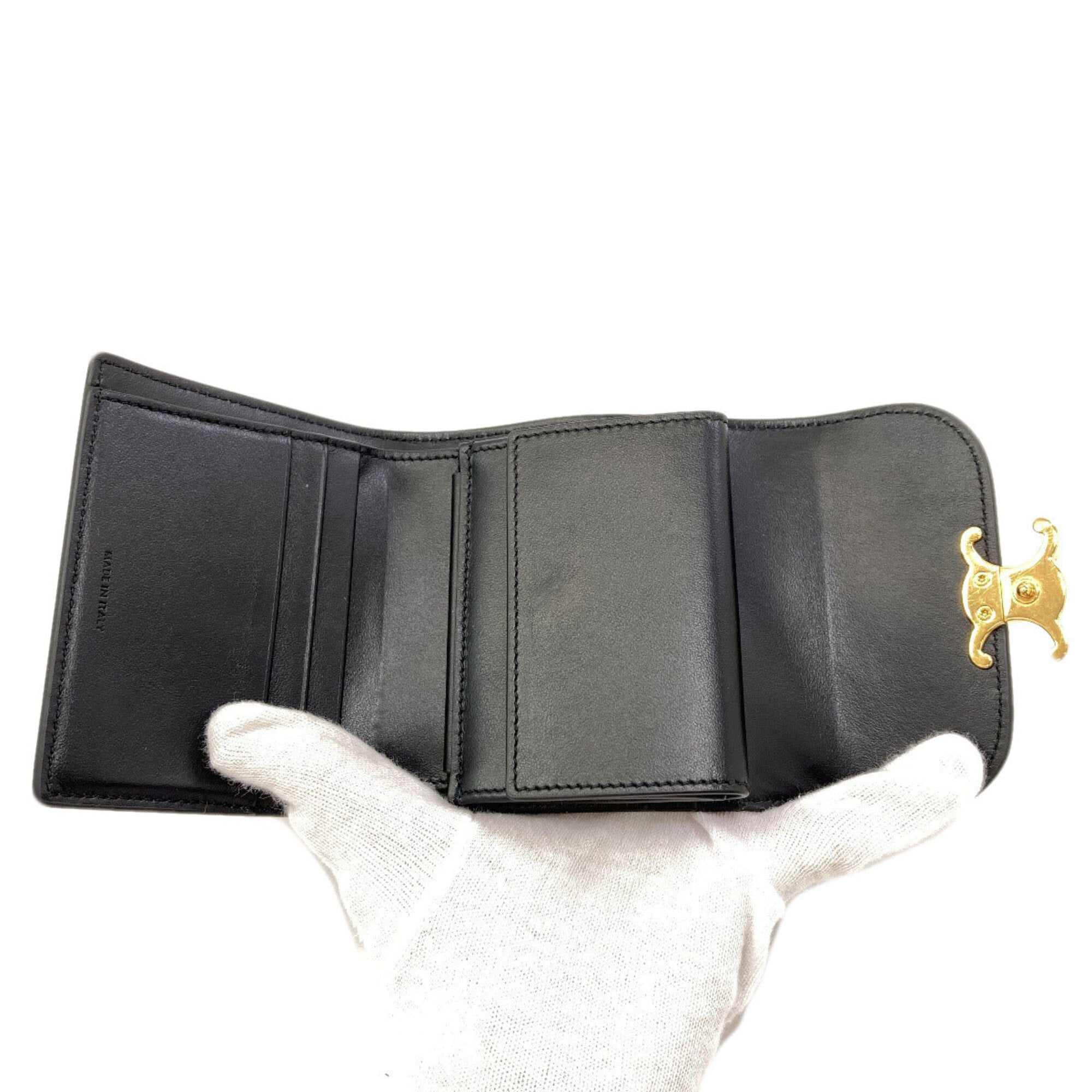 Celine Black Leather Wallet (Tri-Fold) (Pre-Owned)