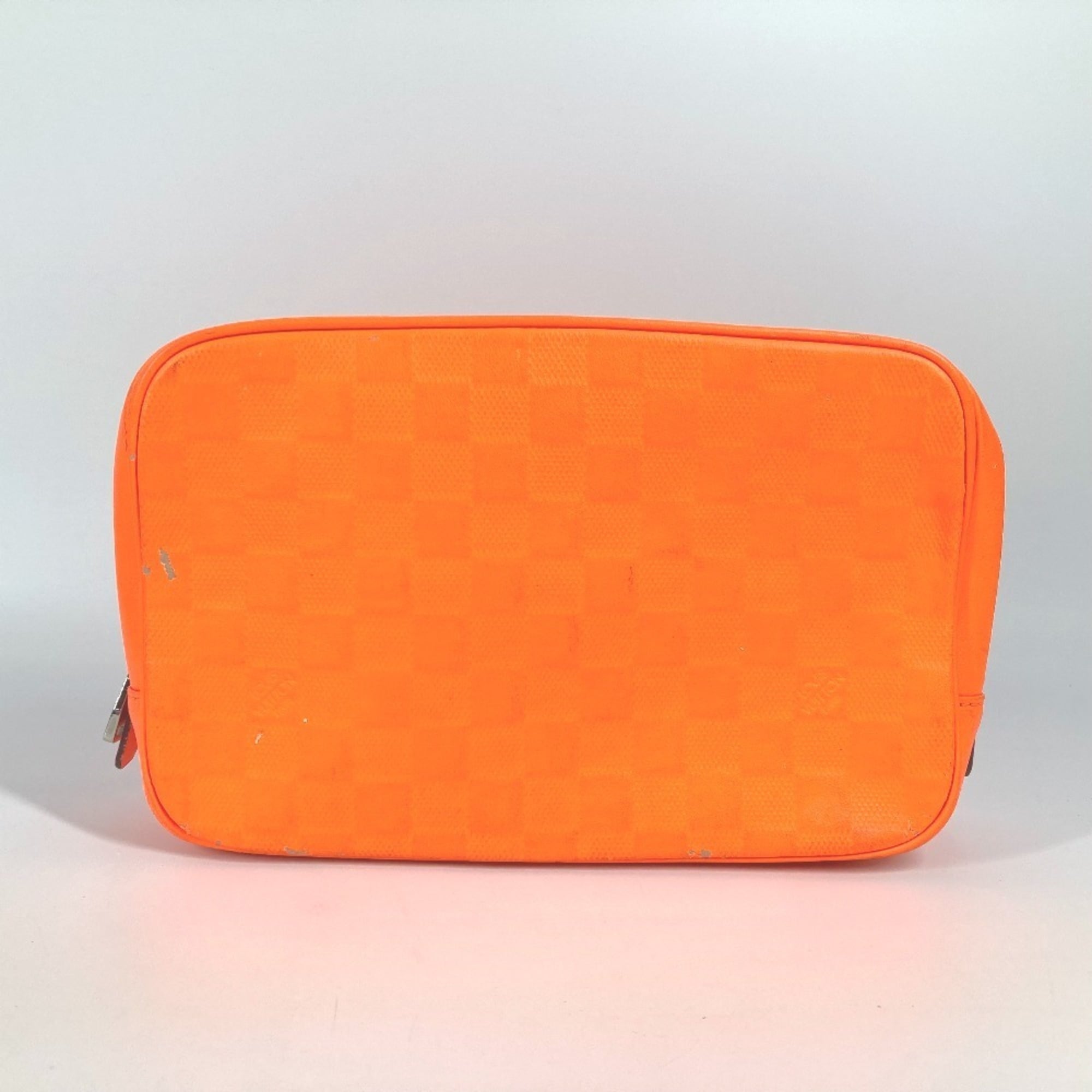 Louis Vuitton Orange Damier Infini Clutch Bag Pouch (Pre-Owned)
