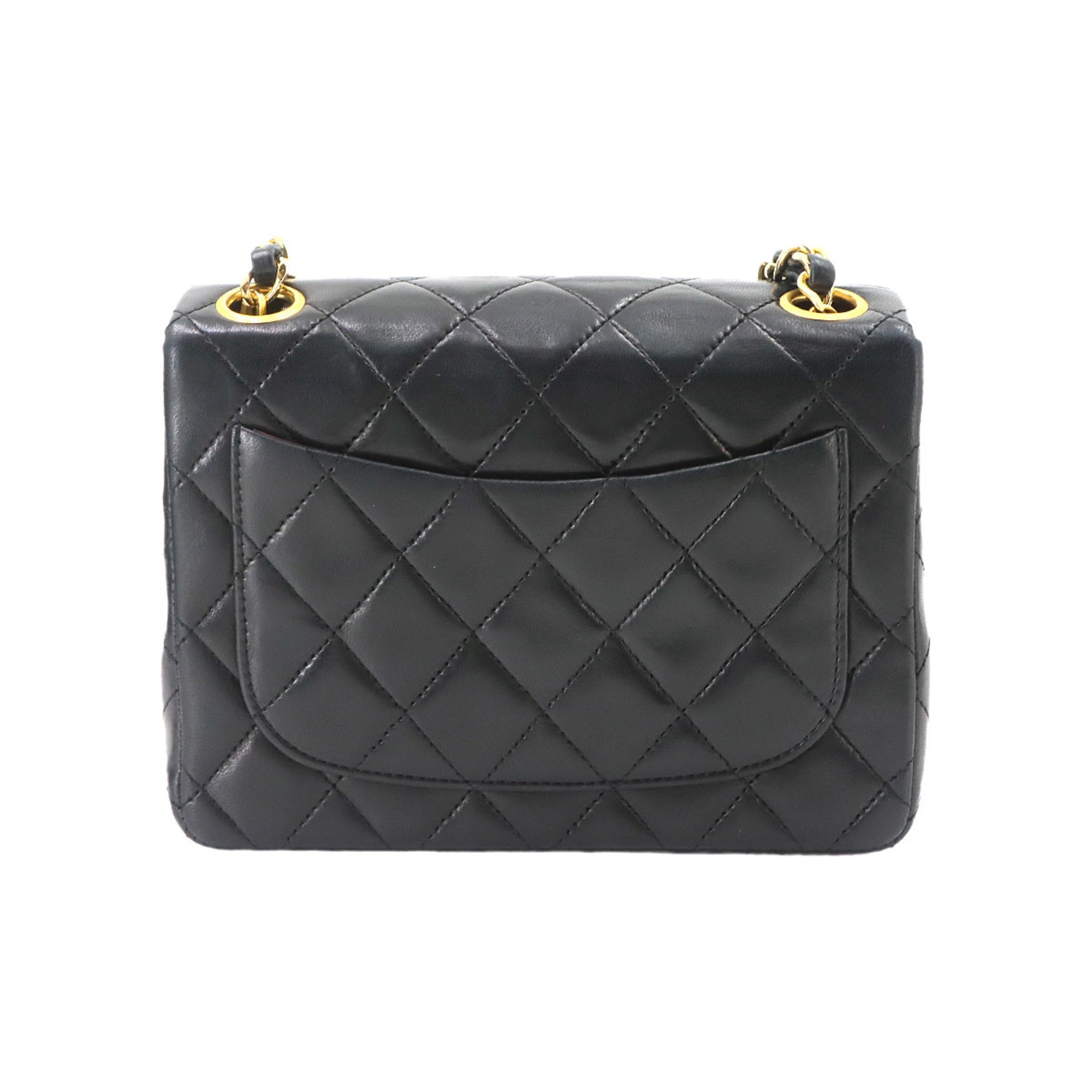 Chanel Black Leather Handbag Shoulder Bag (Pre-Owned)