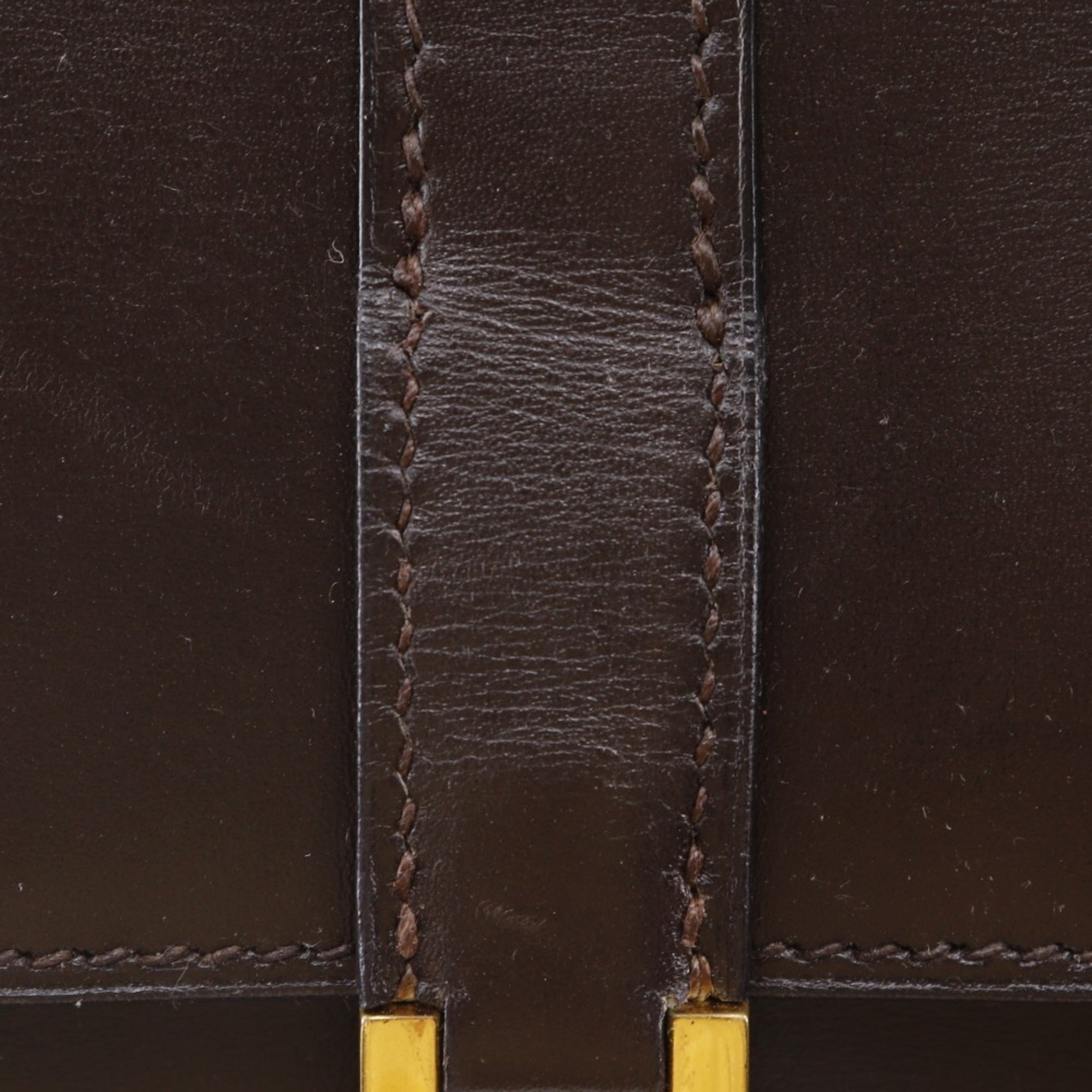 Hermes Drag Brown Box Calf Leather Handbag (Pre-Owned)