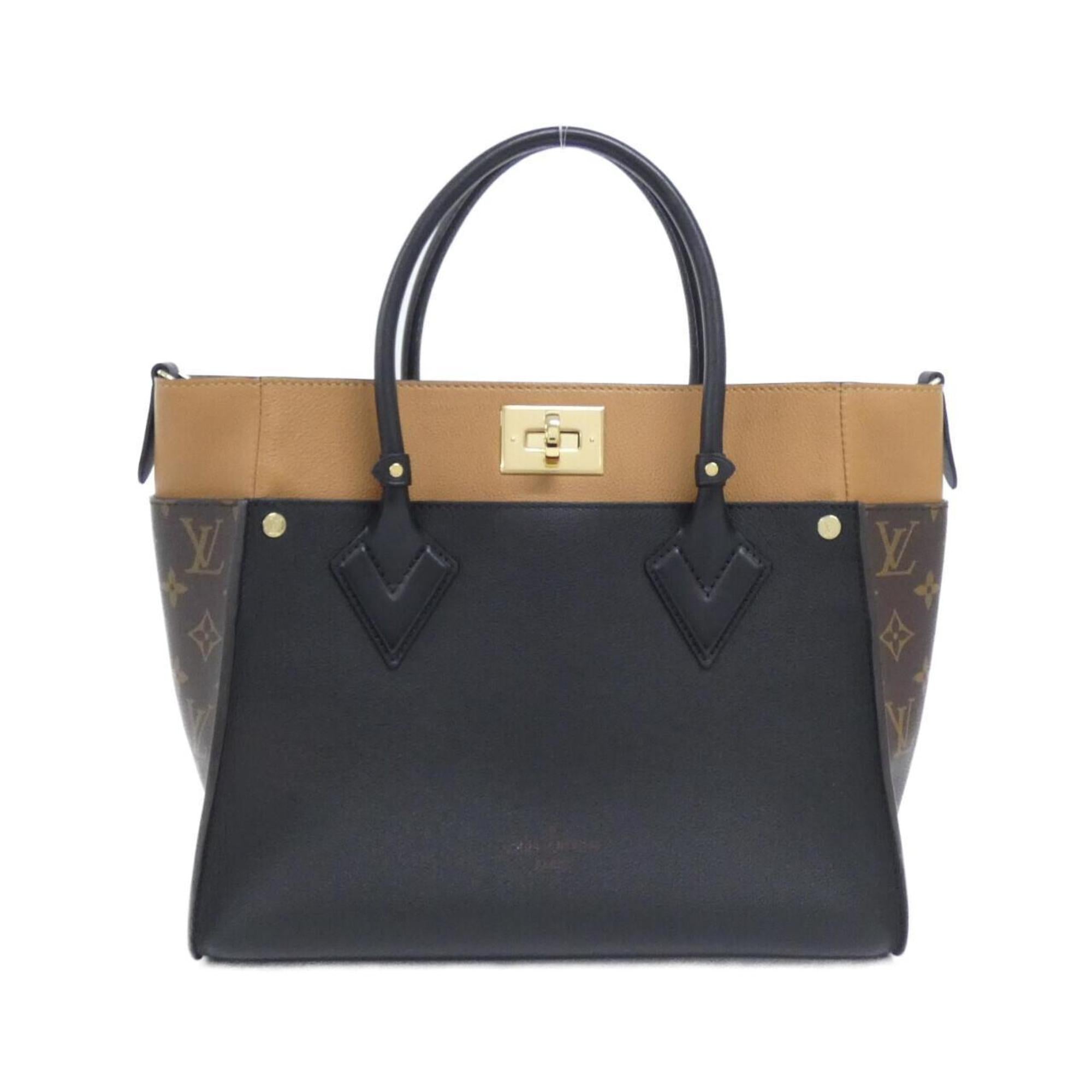 Louis Vuitton Black Leather Coated Canvas Handbag (Pre-Owned)