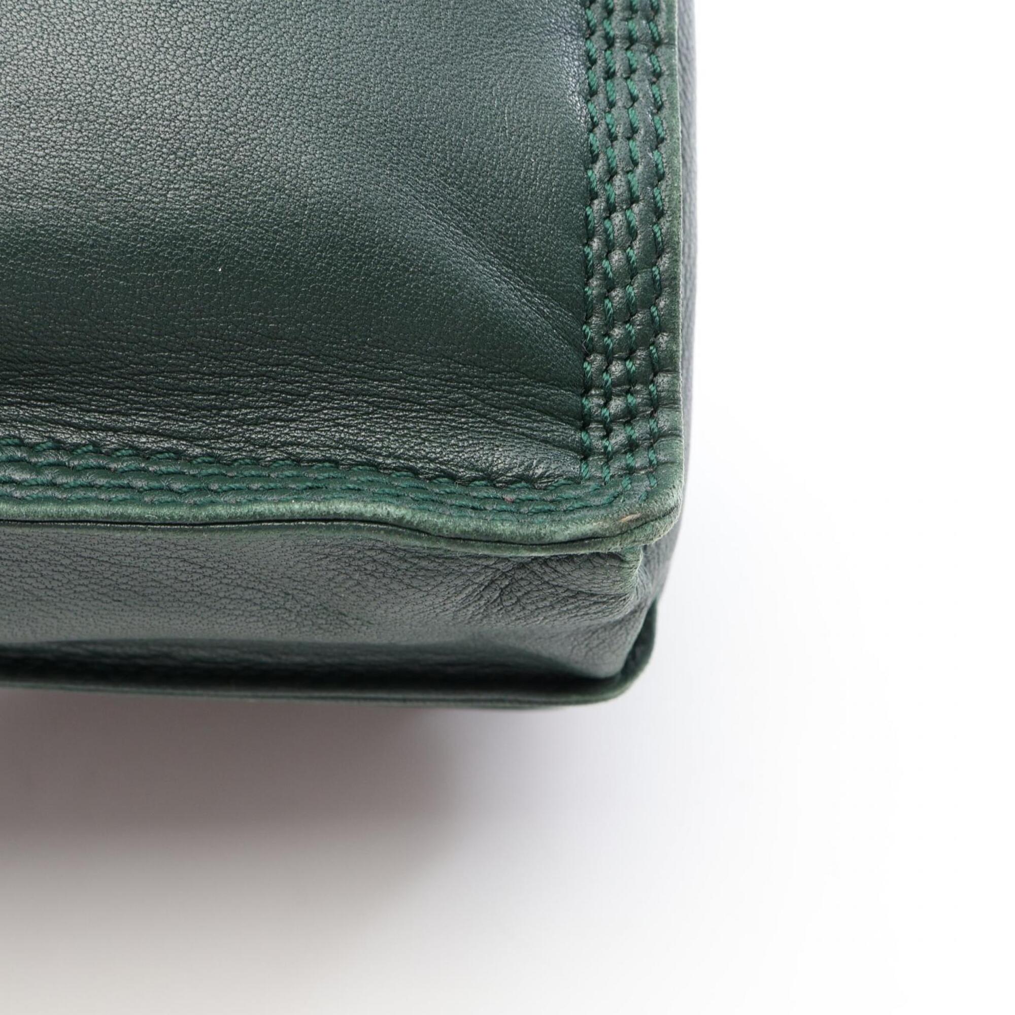 Loewe Green Leather Handbag Tote Bag (Pre-Owned)