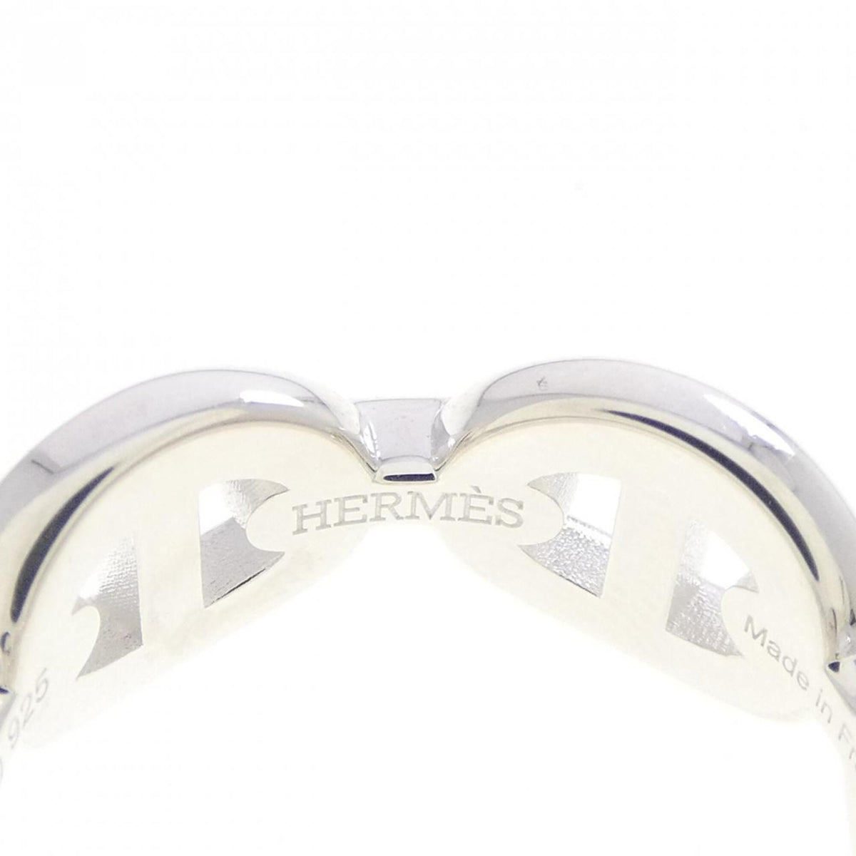 Hermes Silver Silver 925 Band Ring (Pre-Owned)