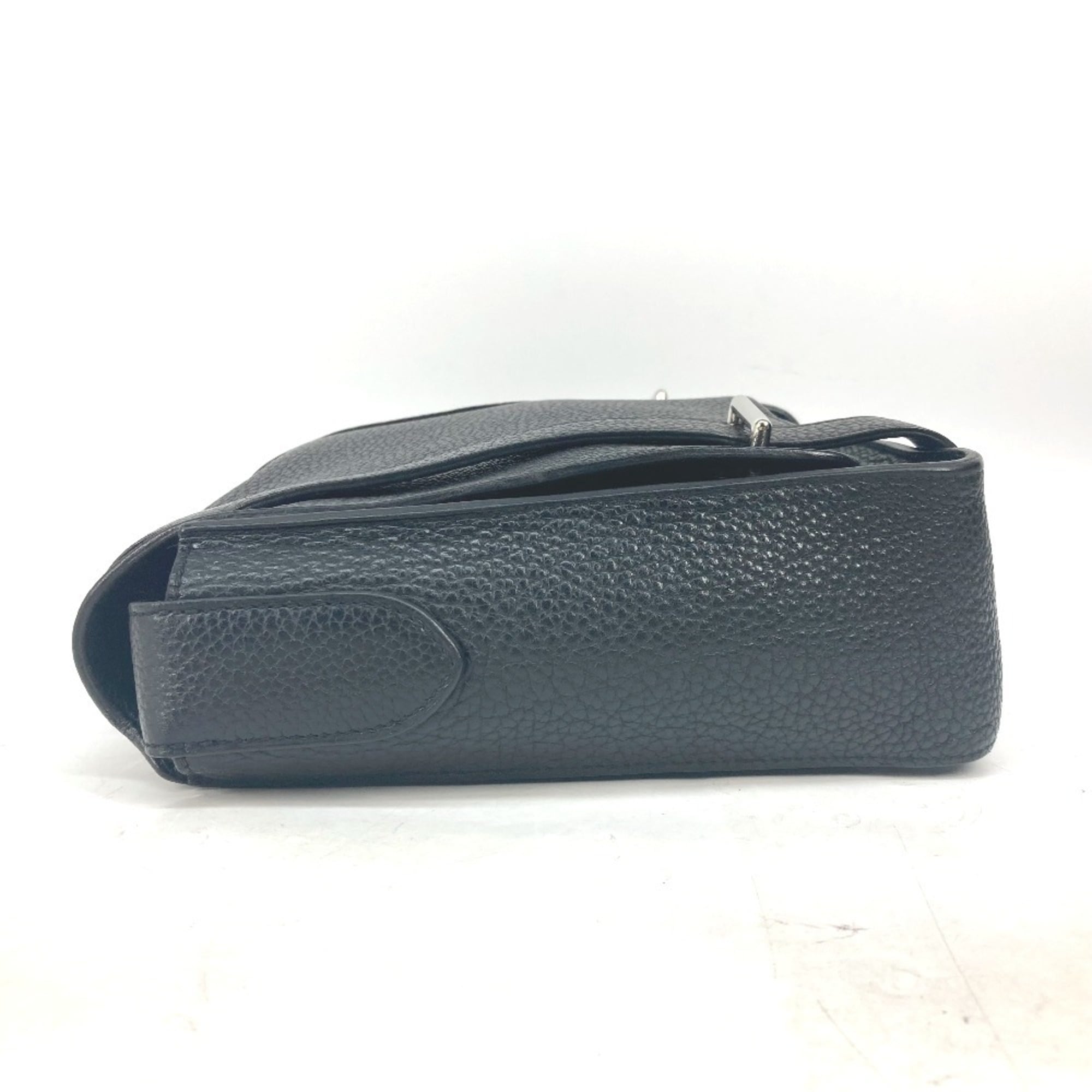 Hermes Black Blue Taurillon Clemence Leather Messenger Bag Shoulder Bag (Pre-Owned)
