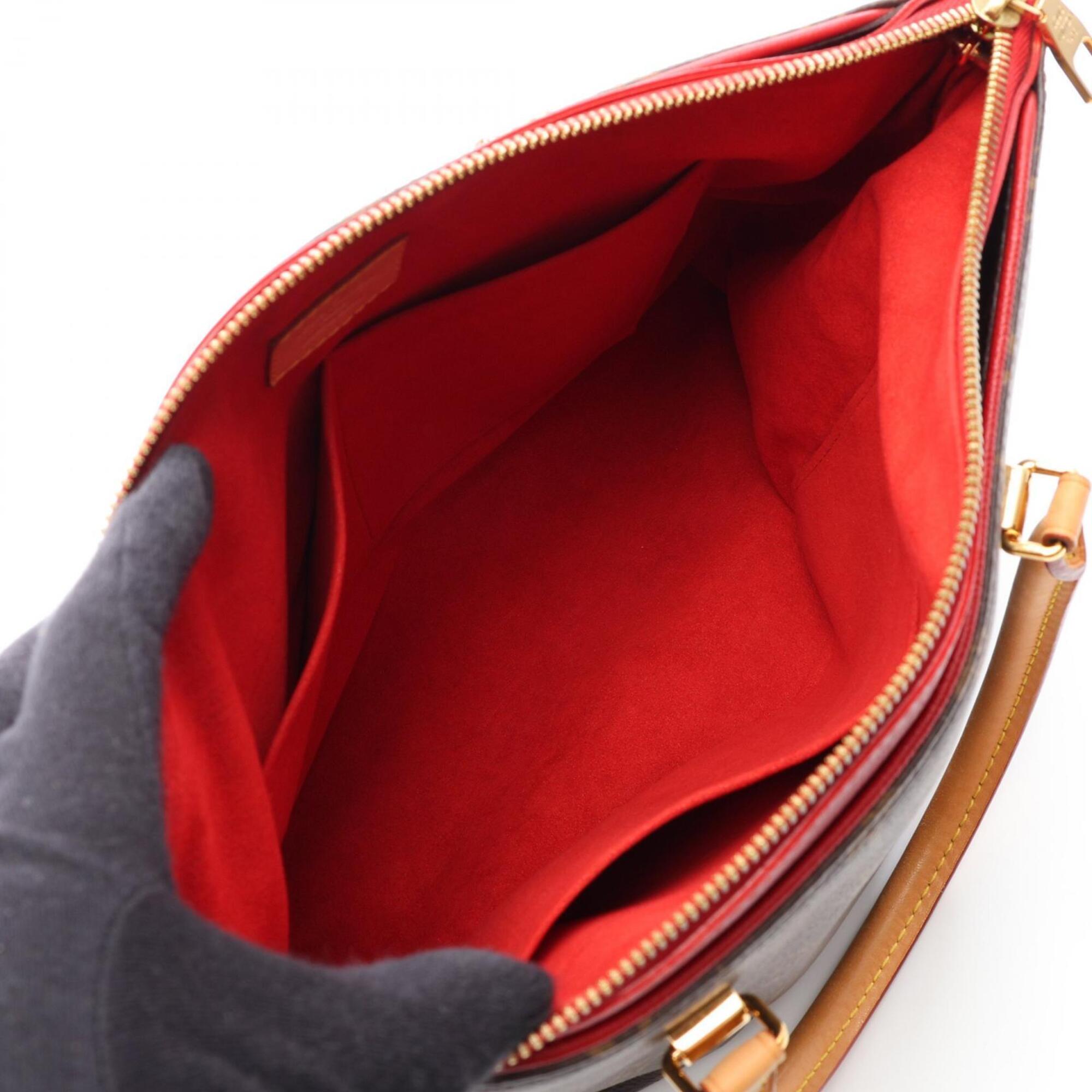 Louis Vuitton Brown Monogram Red Color Coated Canvas Handbag (Pre-Owned)