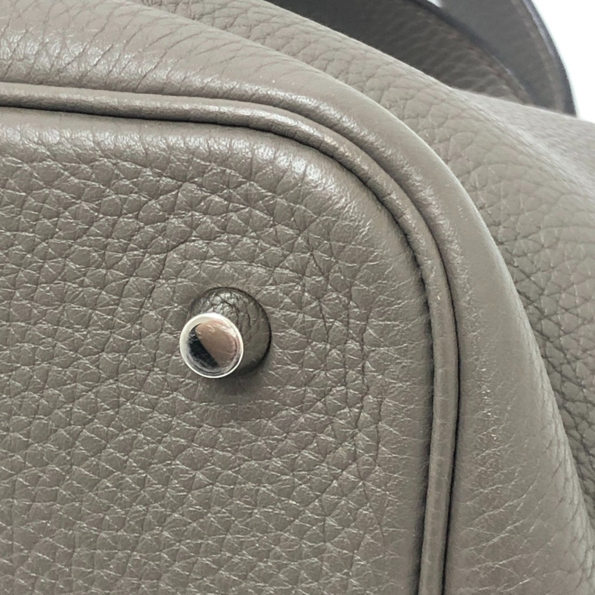 Hermes Picotin Gray Taurillon Clemence Leather Handbag (Pre-Owned)