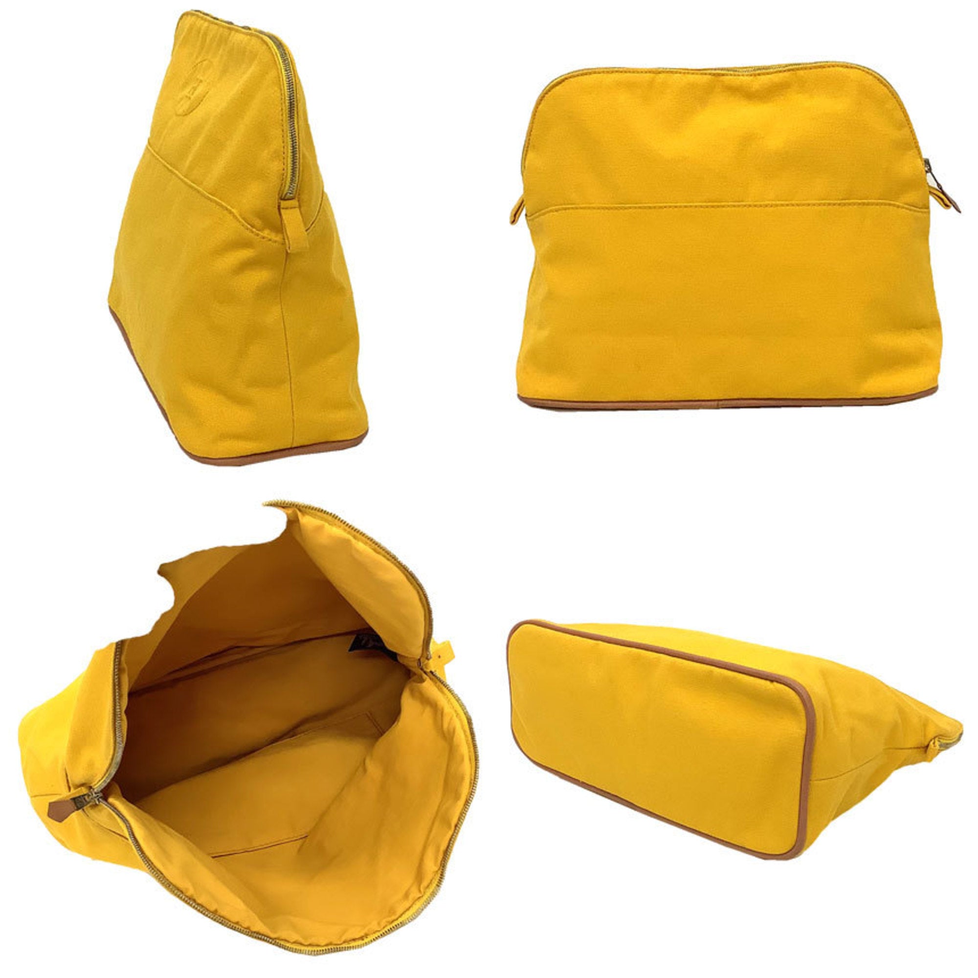 Hermes Yellow Cotton Canvas Pouch (Pre-Owned)