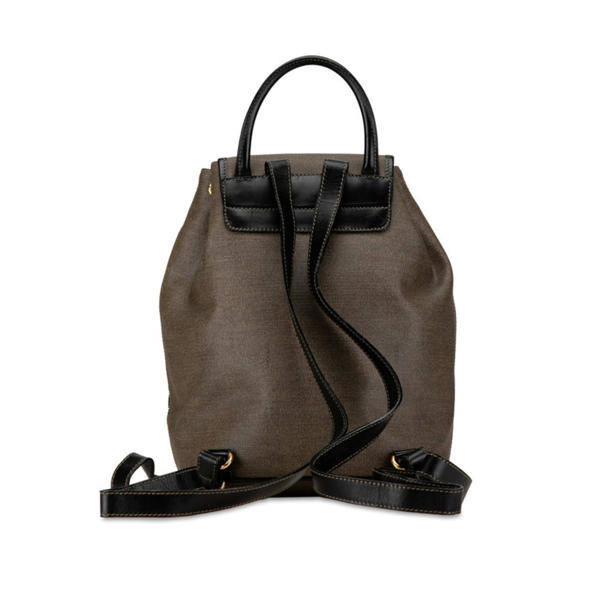 Fendi Zucchino Black Grayish Zucchino Pvc Leather Backpack (Pre-Owned)