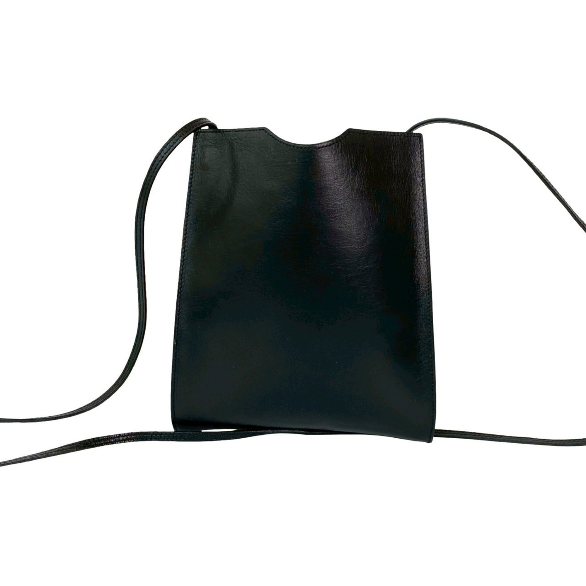 Hermes Black Leather Pochette Shoulder Bag (Pre-Owned)