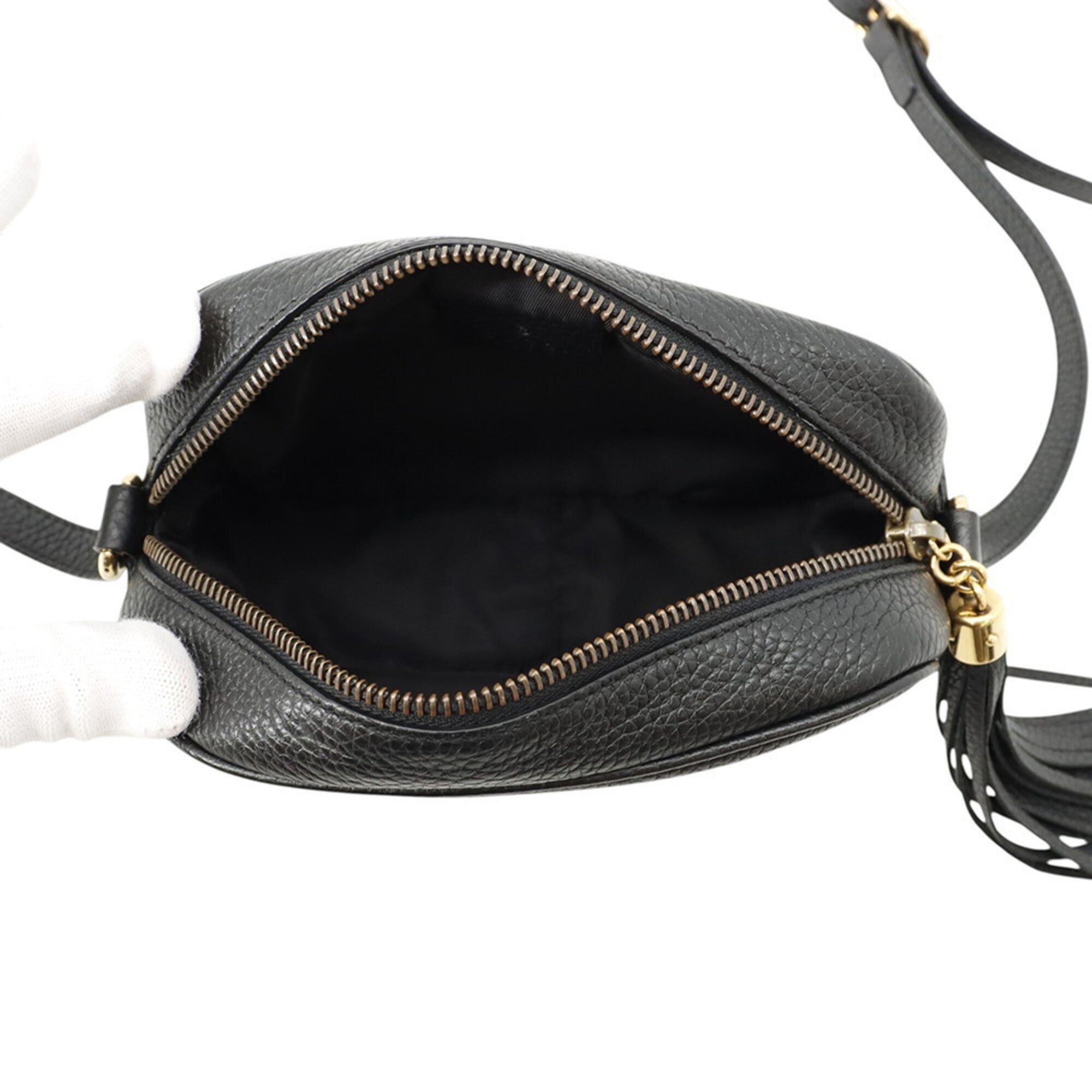 Gucci Soho Black Leather Handbag Shoulder Bag (Pre-Owned)