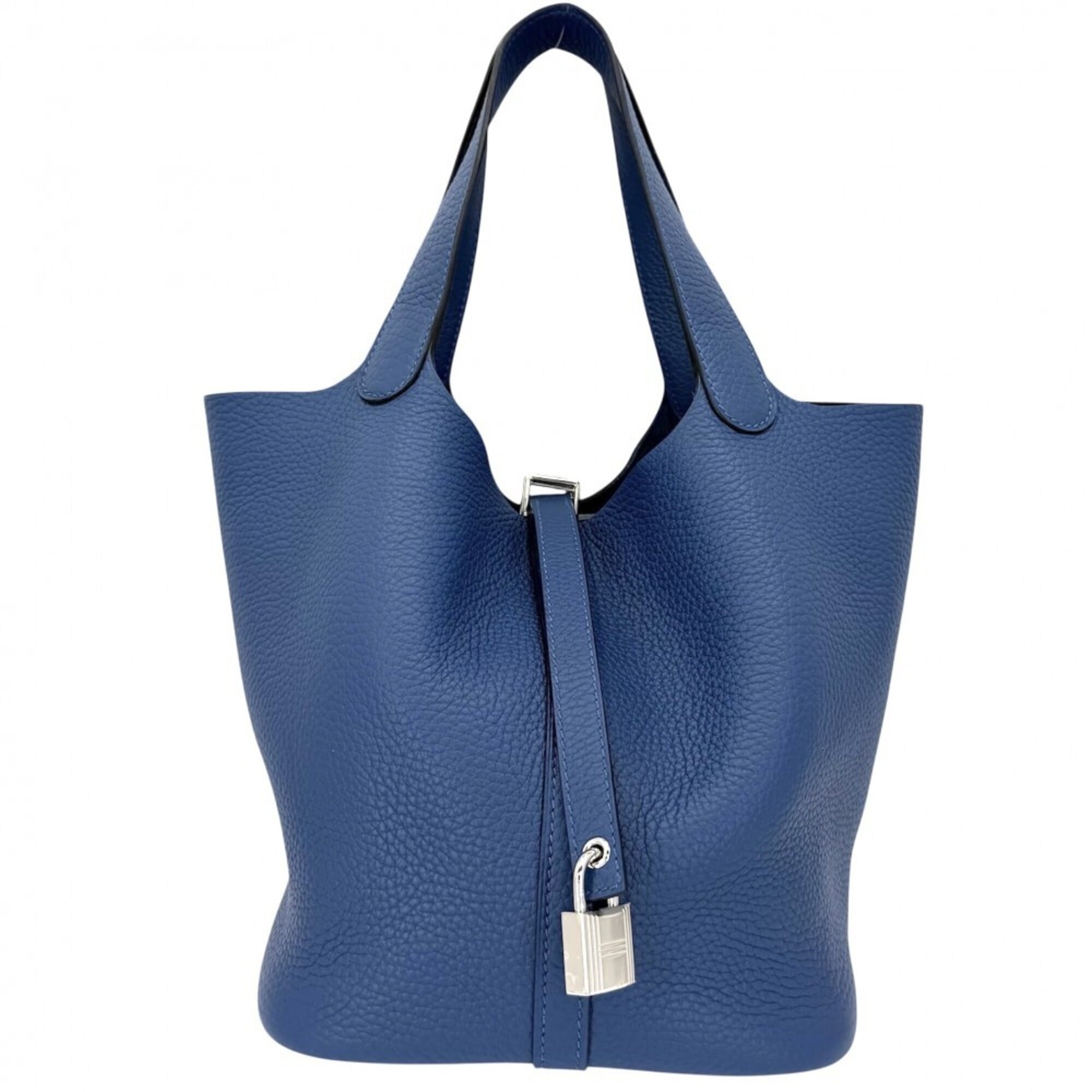 Hermes Blue Leather Handbag (Pre-Owned)