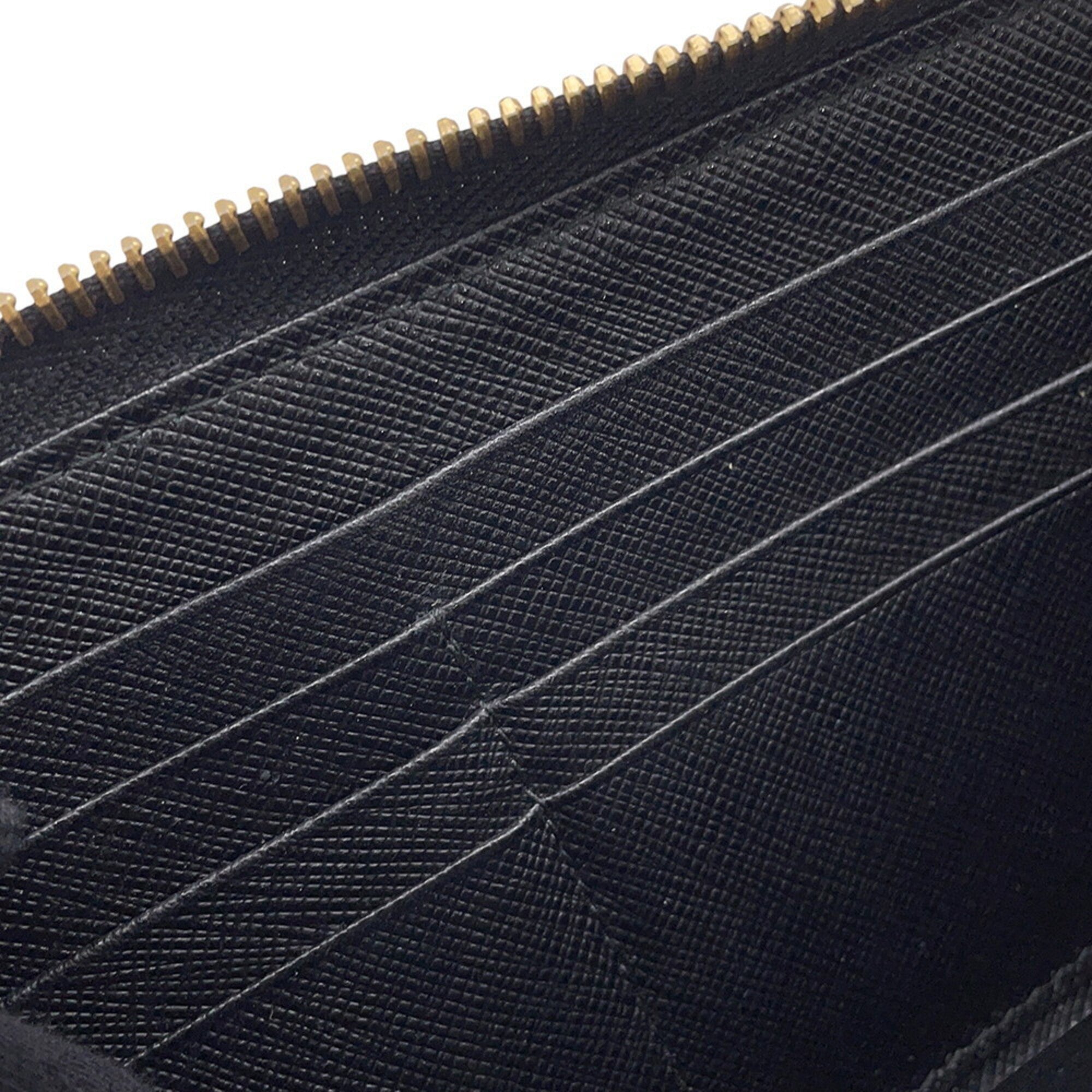 Prada Black Saffiano Triangle Long Wallet (Bi-Fold) (Pre-Owned)