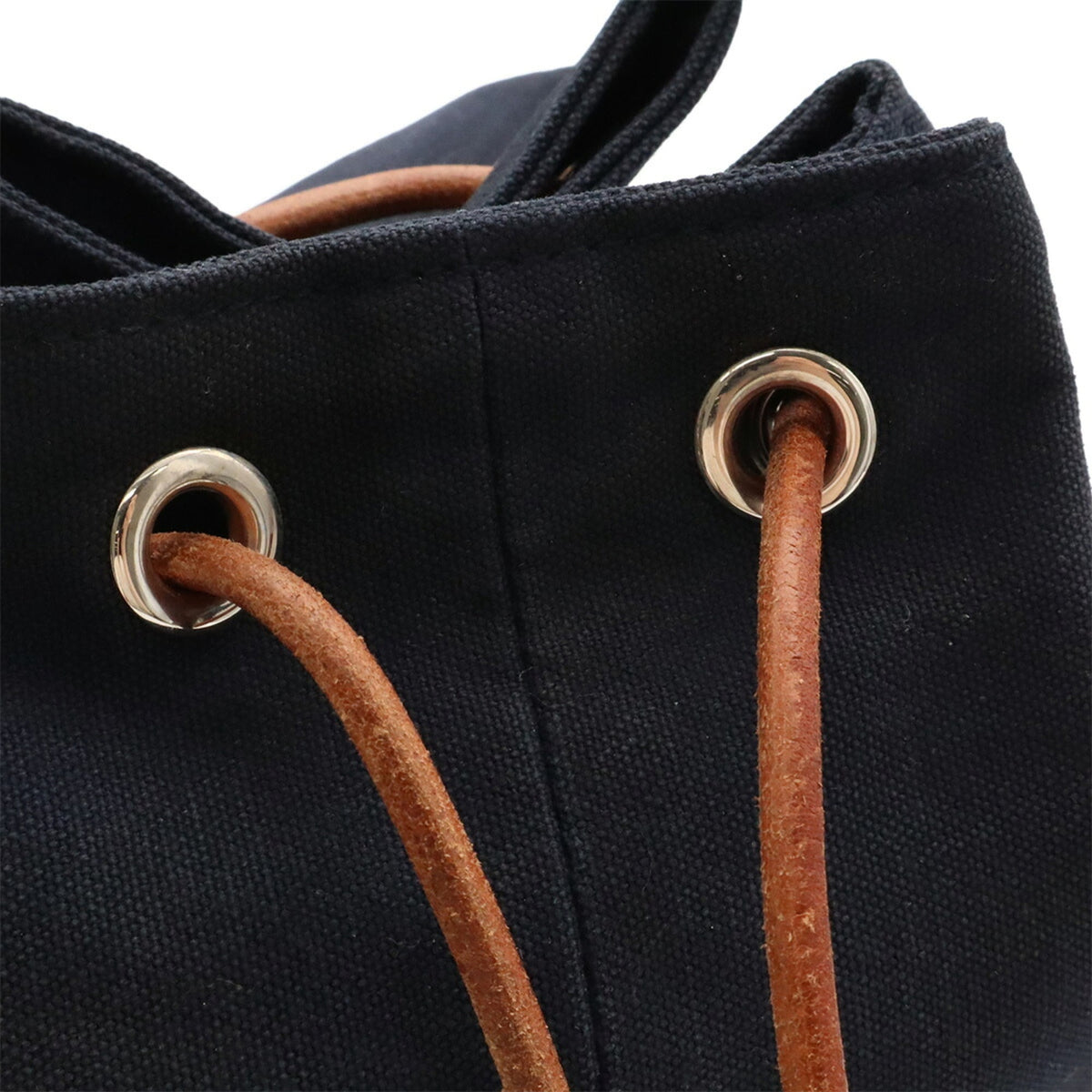 Hermes Navy Canvas Shoulder Bag (Pre-Owned)