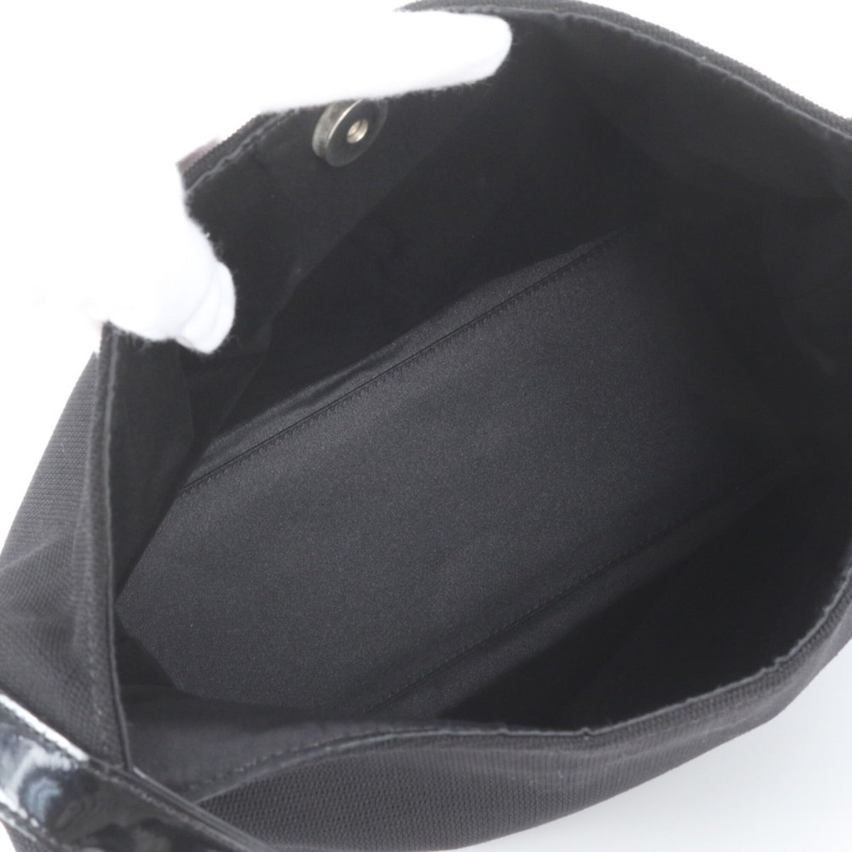 Gucci Black Leather Canvas Handbag Shoulder Bag Tote Bag (Pre-Owned)