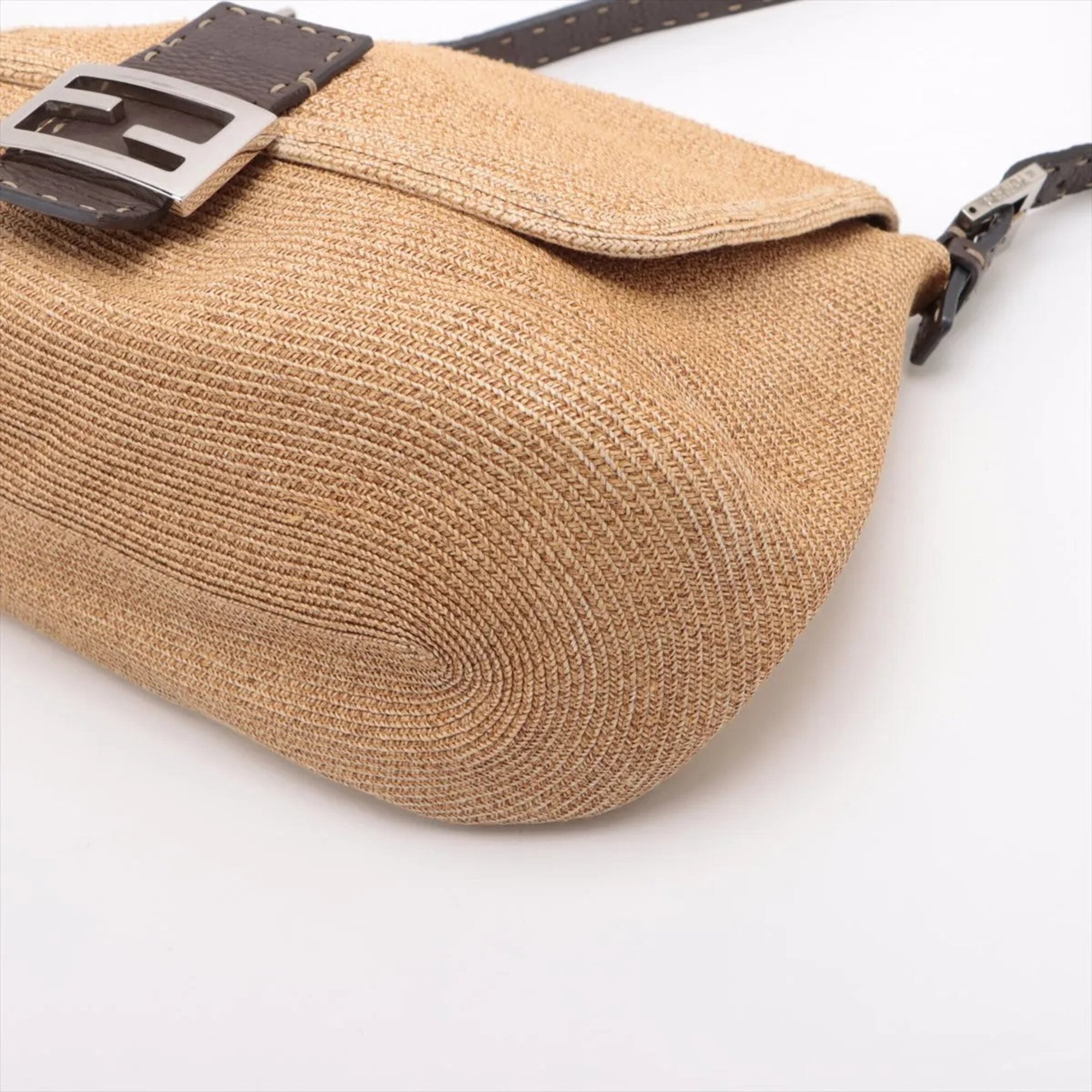 Fendi Light Brown Leather Shoulder Bag Tote Bag (Pre-Owned)